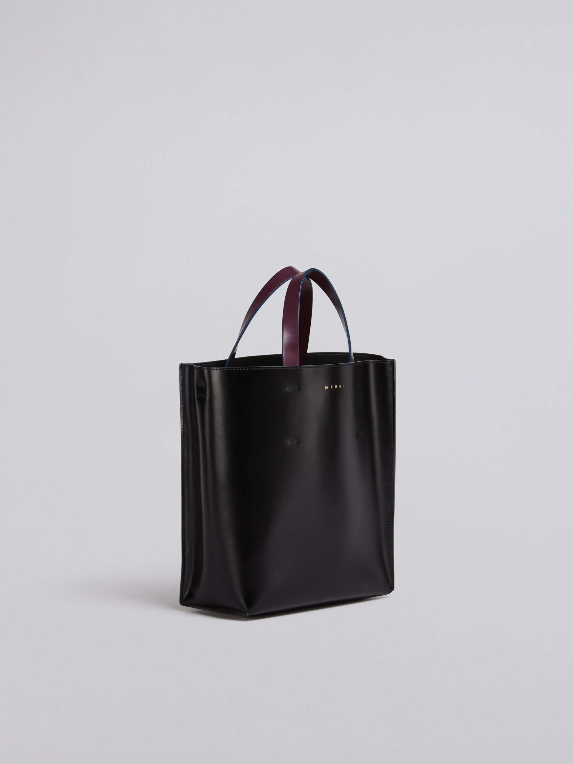 MUSEO small bag in brown and black leather - Shopping Bags - Image 6