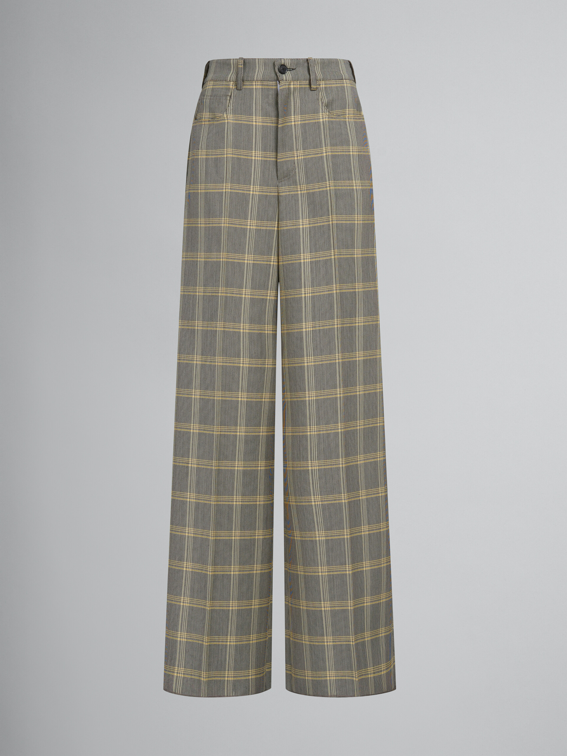 Acheter pantalon de costume en laine à carreaux marron foncé hommes