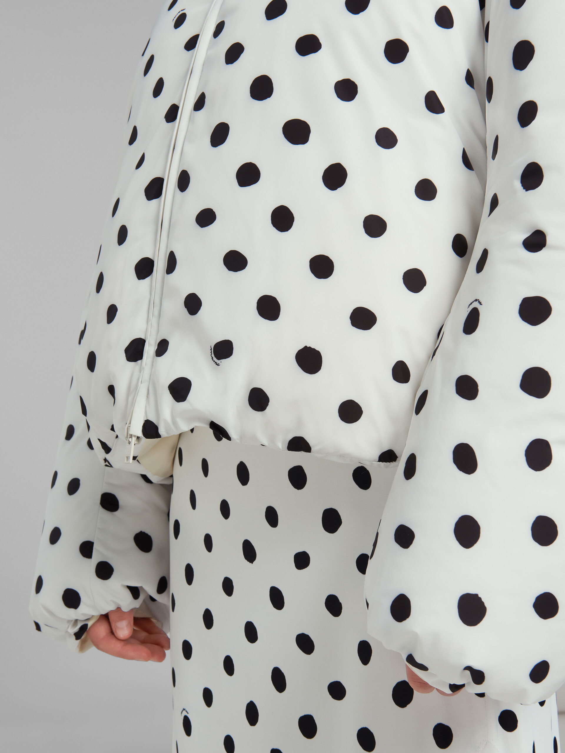 White oversized down jacket with polka dots - Winter jackets - Image 5