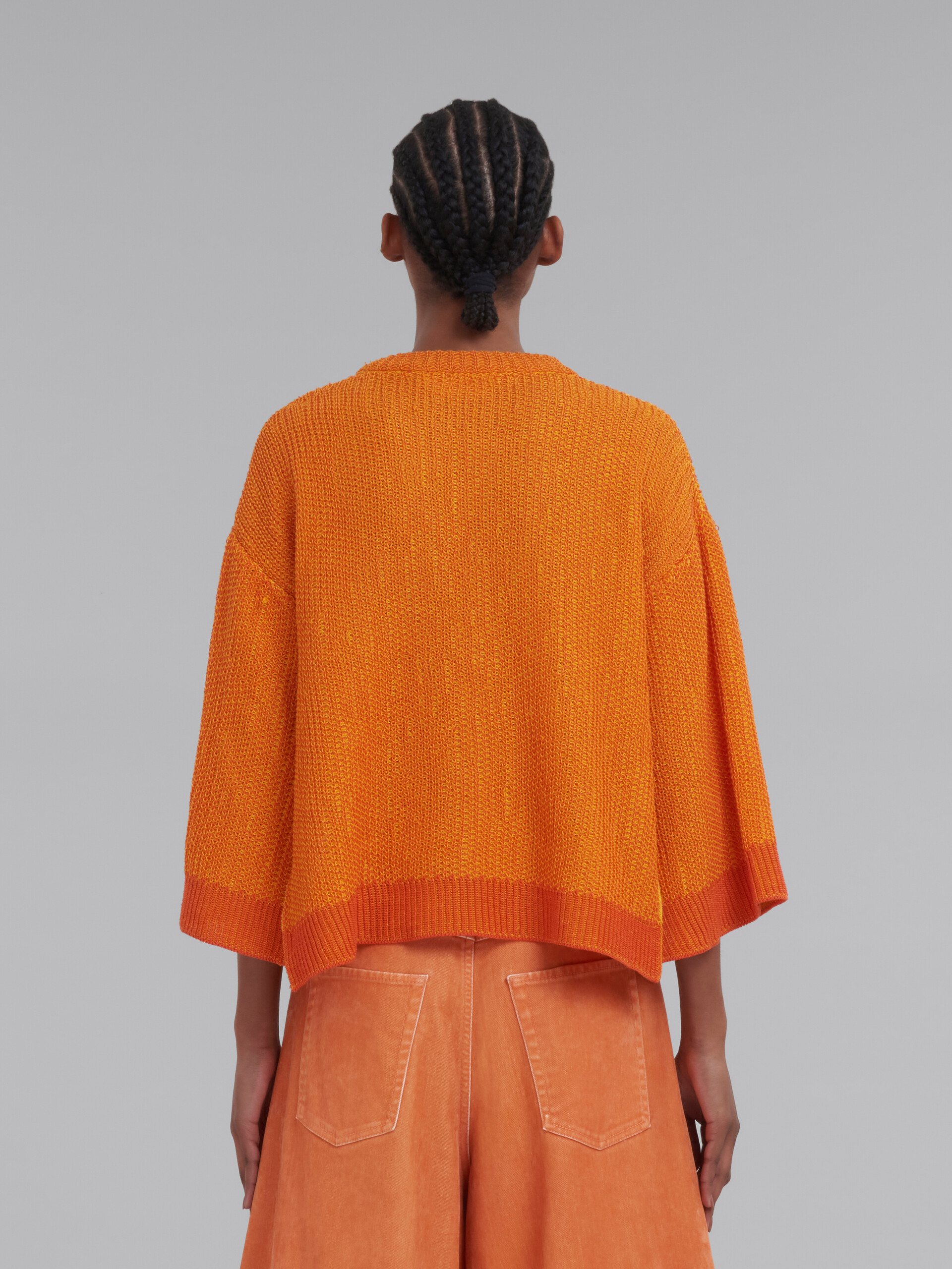 Orange jumper with kimono sleeves - Pullovers - Image 3