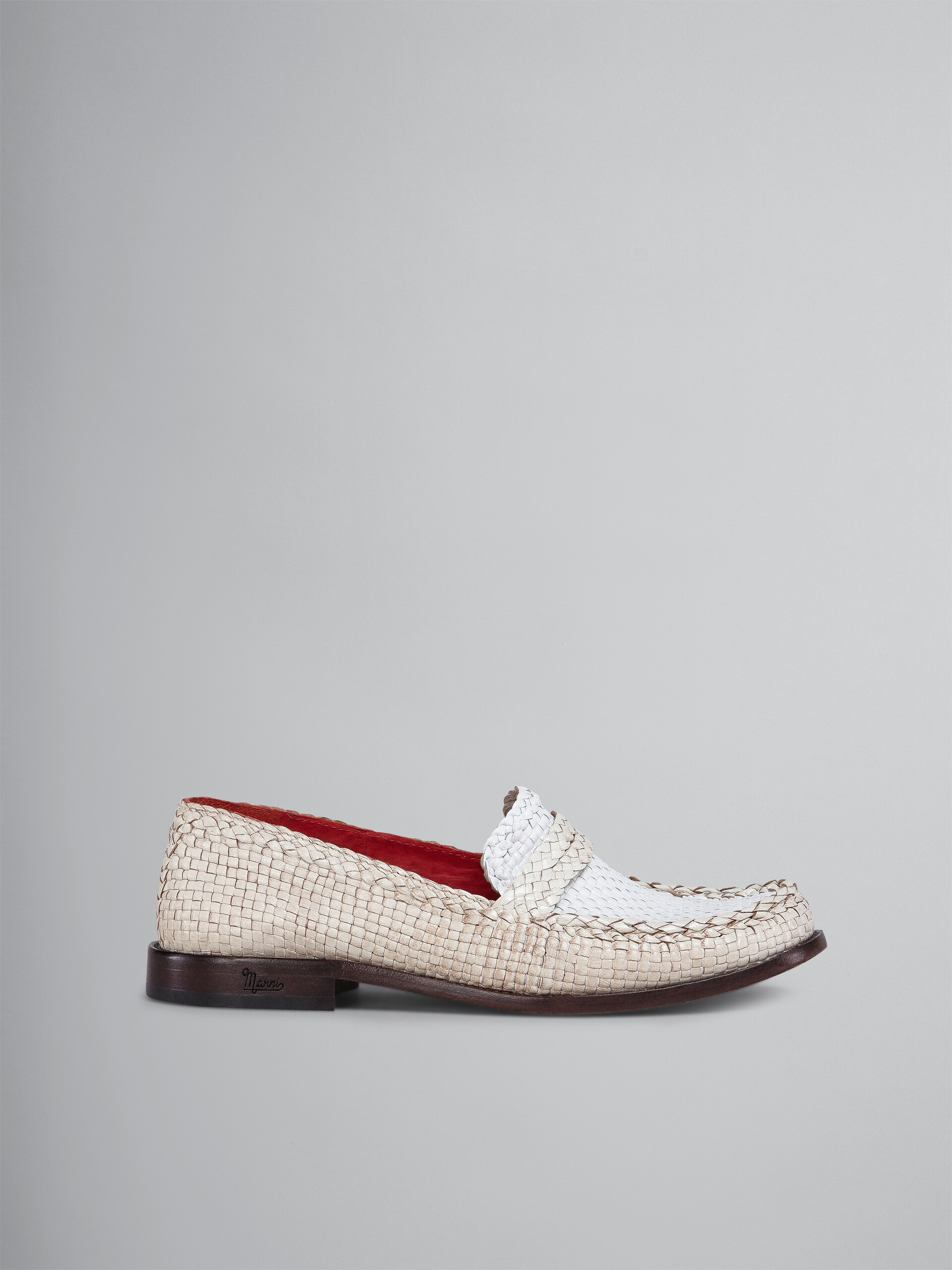 White woven leather moccasin - Mocassin - Image 1
