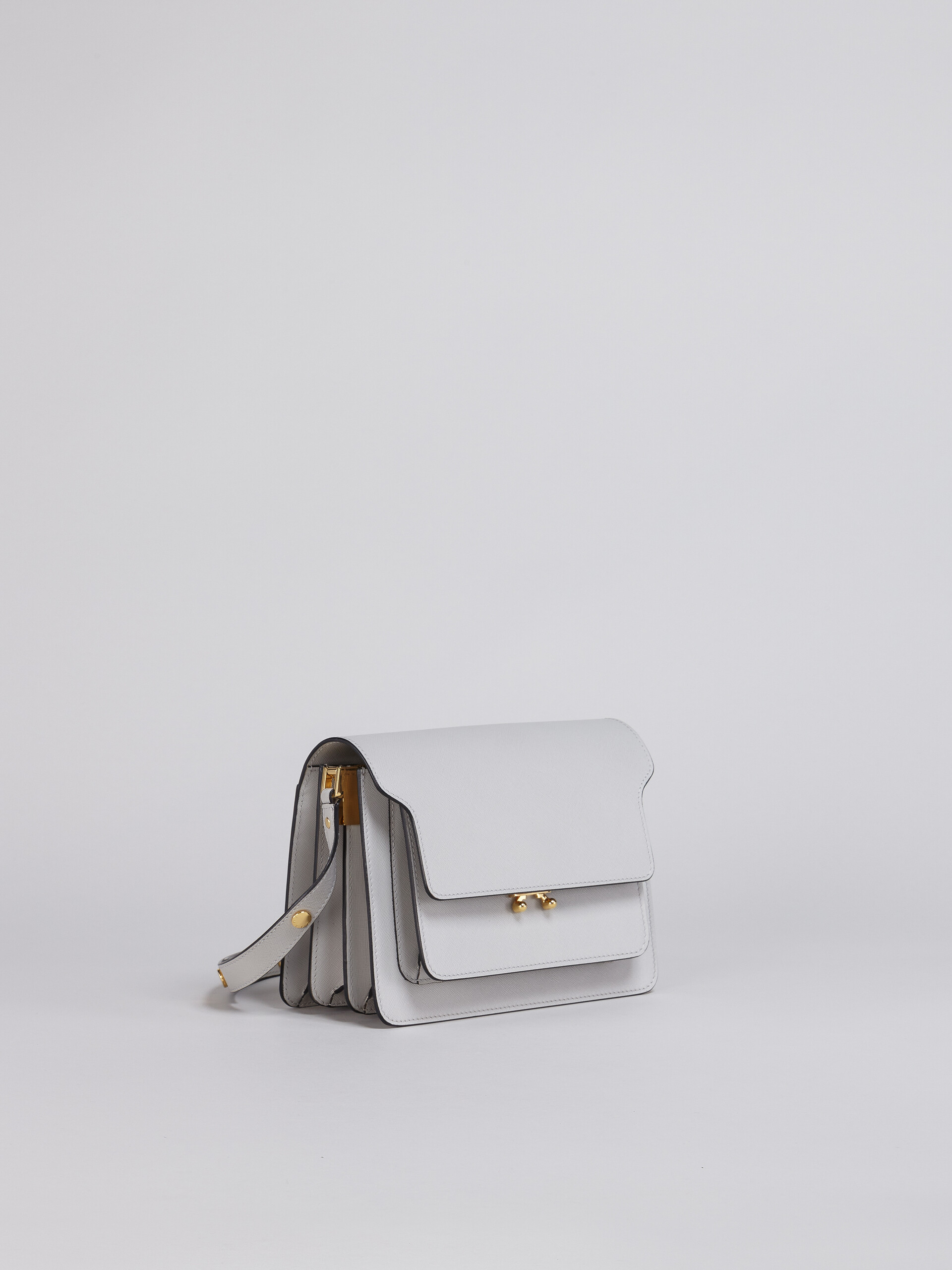 TRUNK medium bag in white saffiano leather