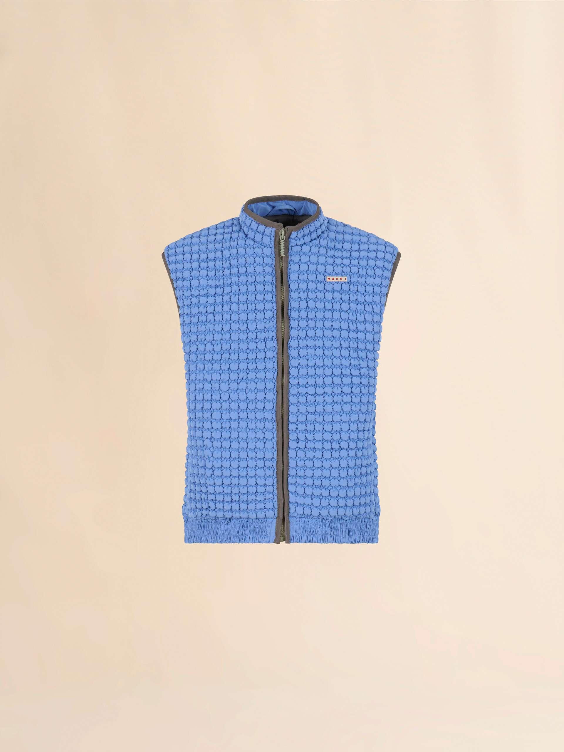 Blaue Weste aus Nylon mit Rüscheneffekt - Weste - Image 1
