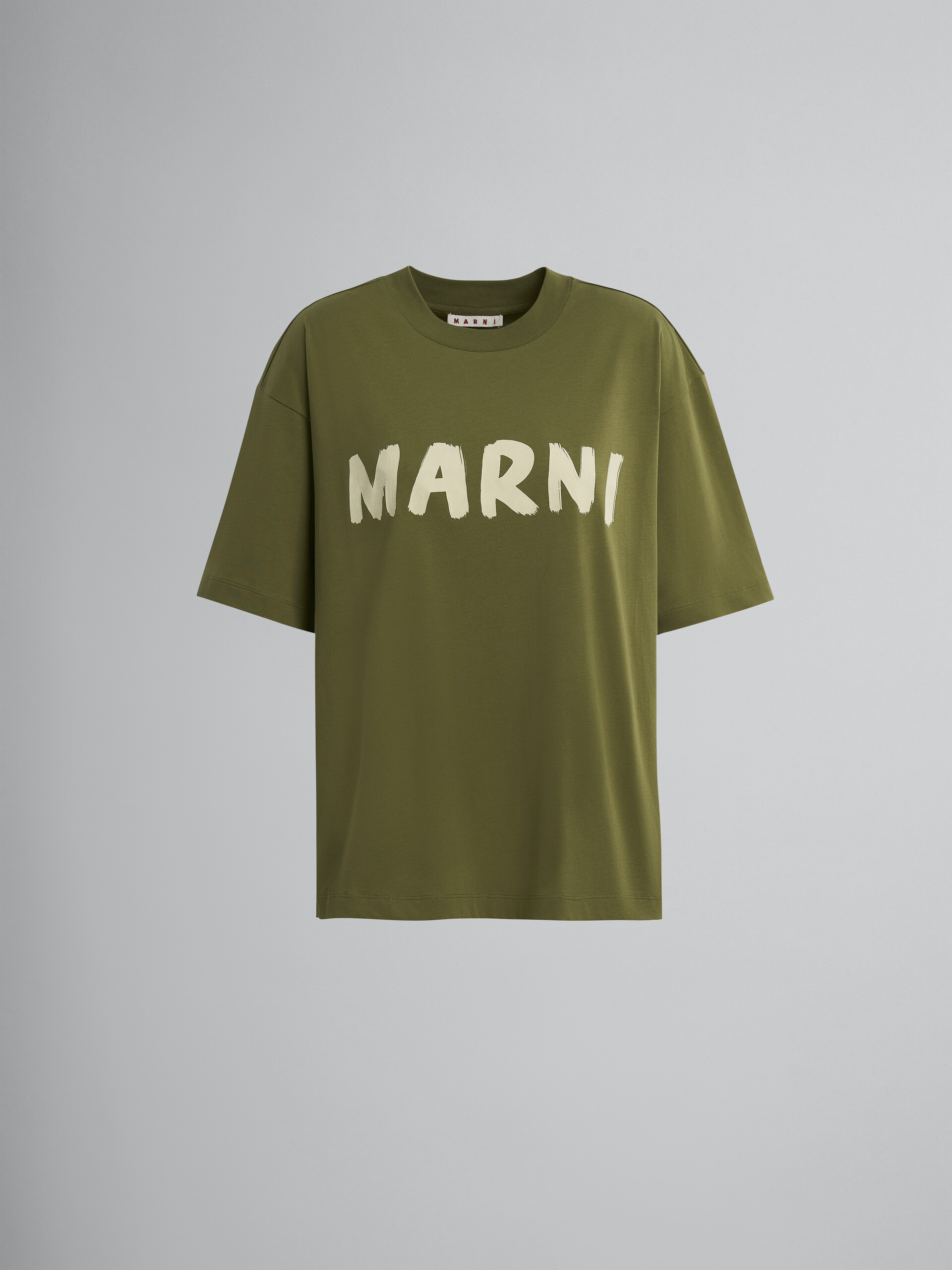 Grünes T-Shirt aus Bio-Jersey mit Logoprint - T-shirts - Image 1