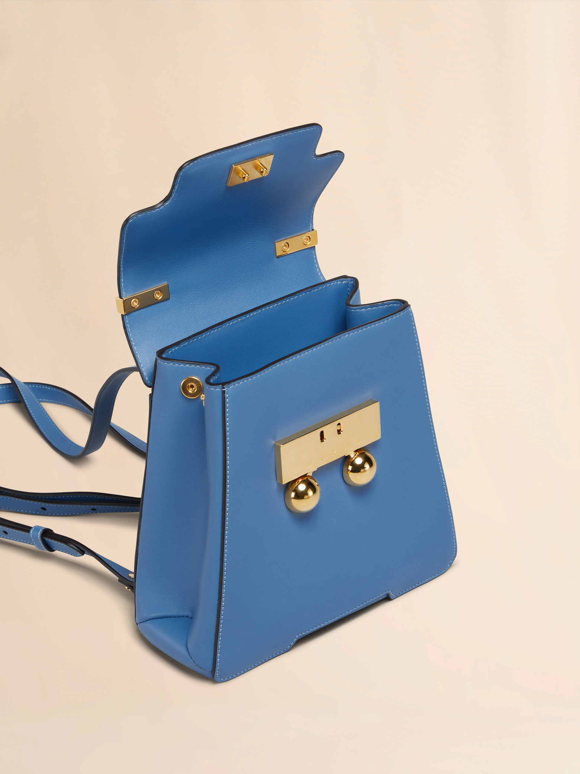Blue leather Trunkaroo backpack - Backpacks - Image 3