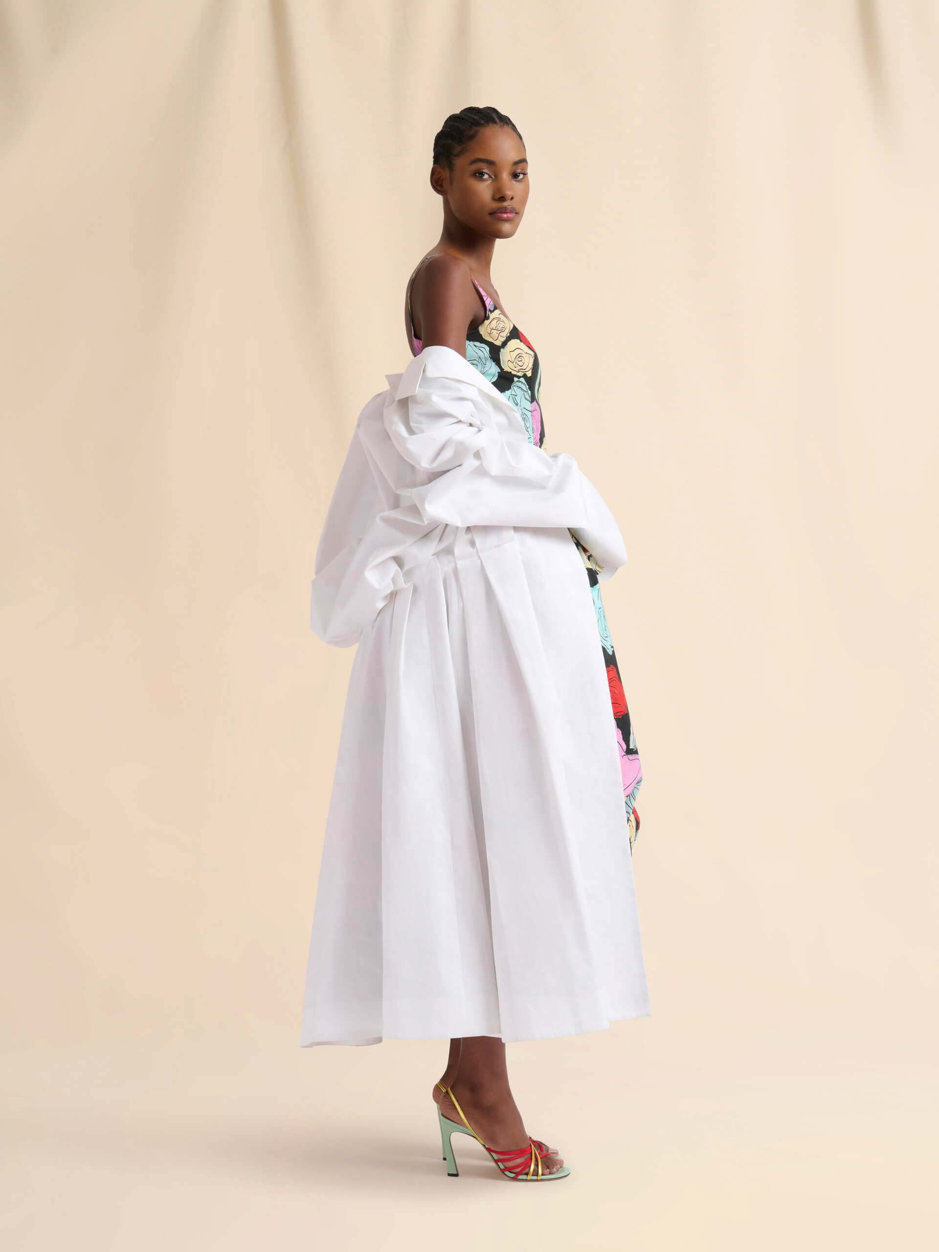 White bonded cotton oversized duster coat - Coats - Image 5