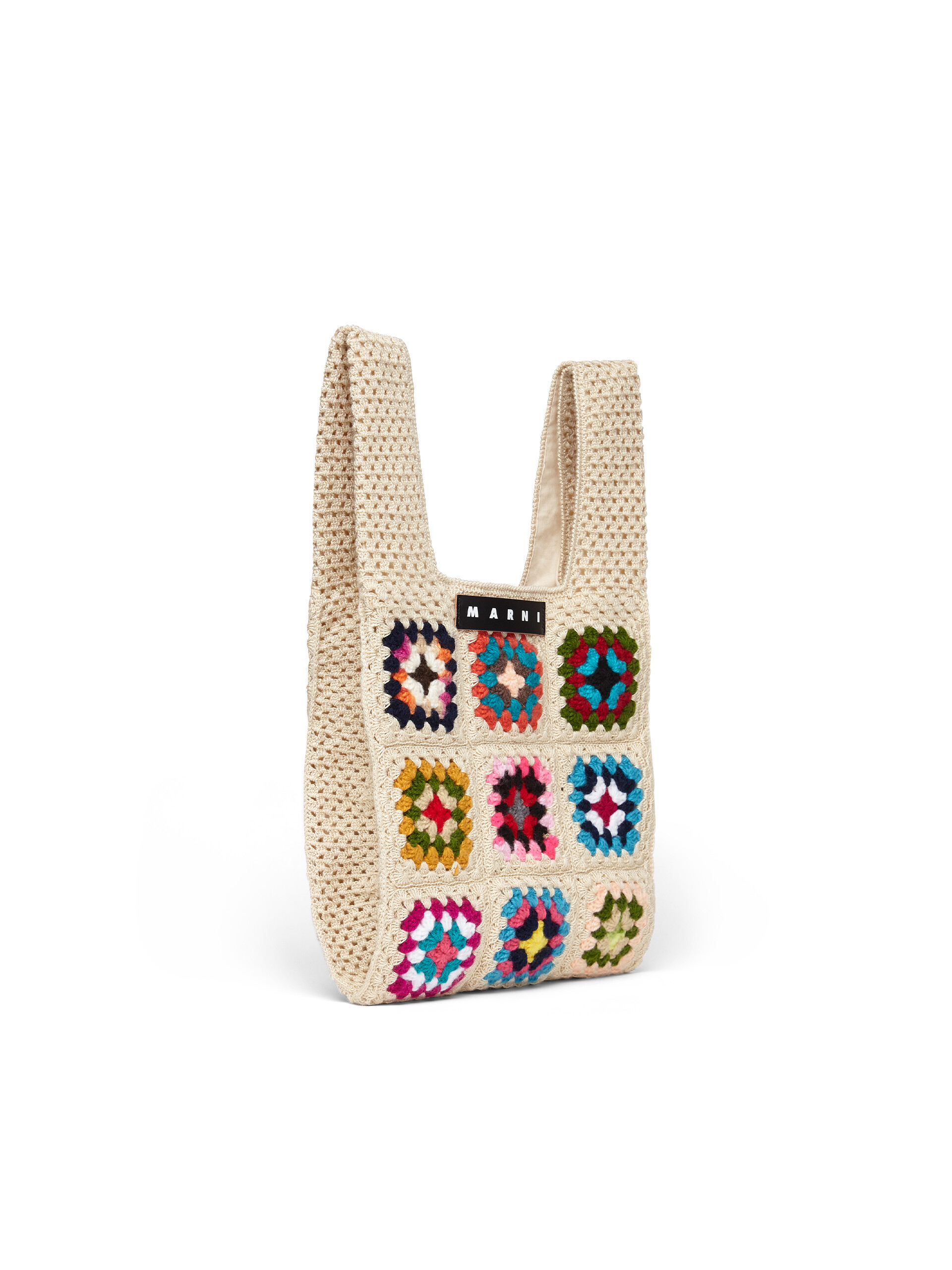 MARNI MARKET FISH bag in white crochet - Bags - Image 2