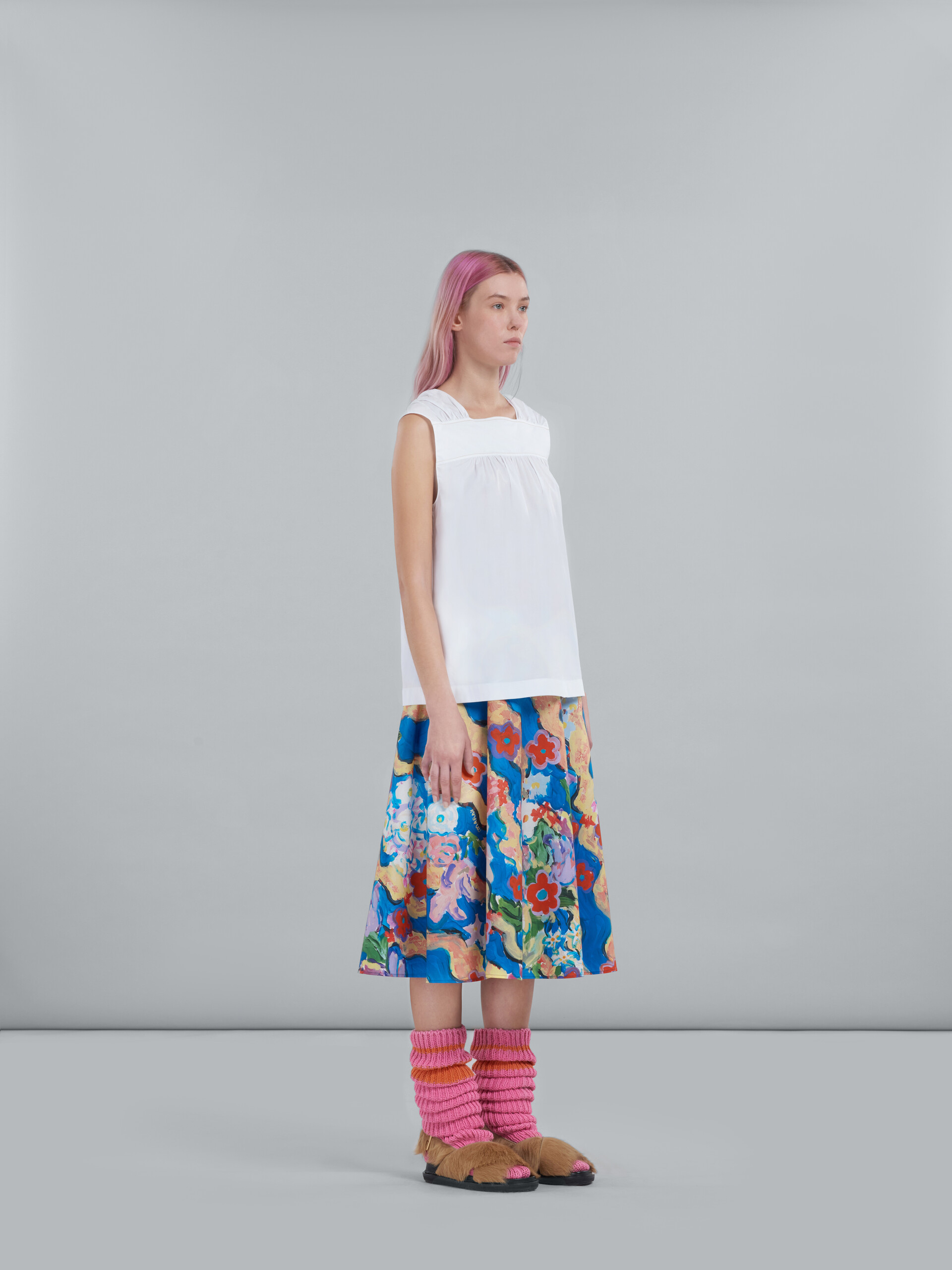 Printed poplin skirt - Skirts - Image 5