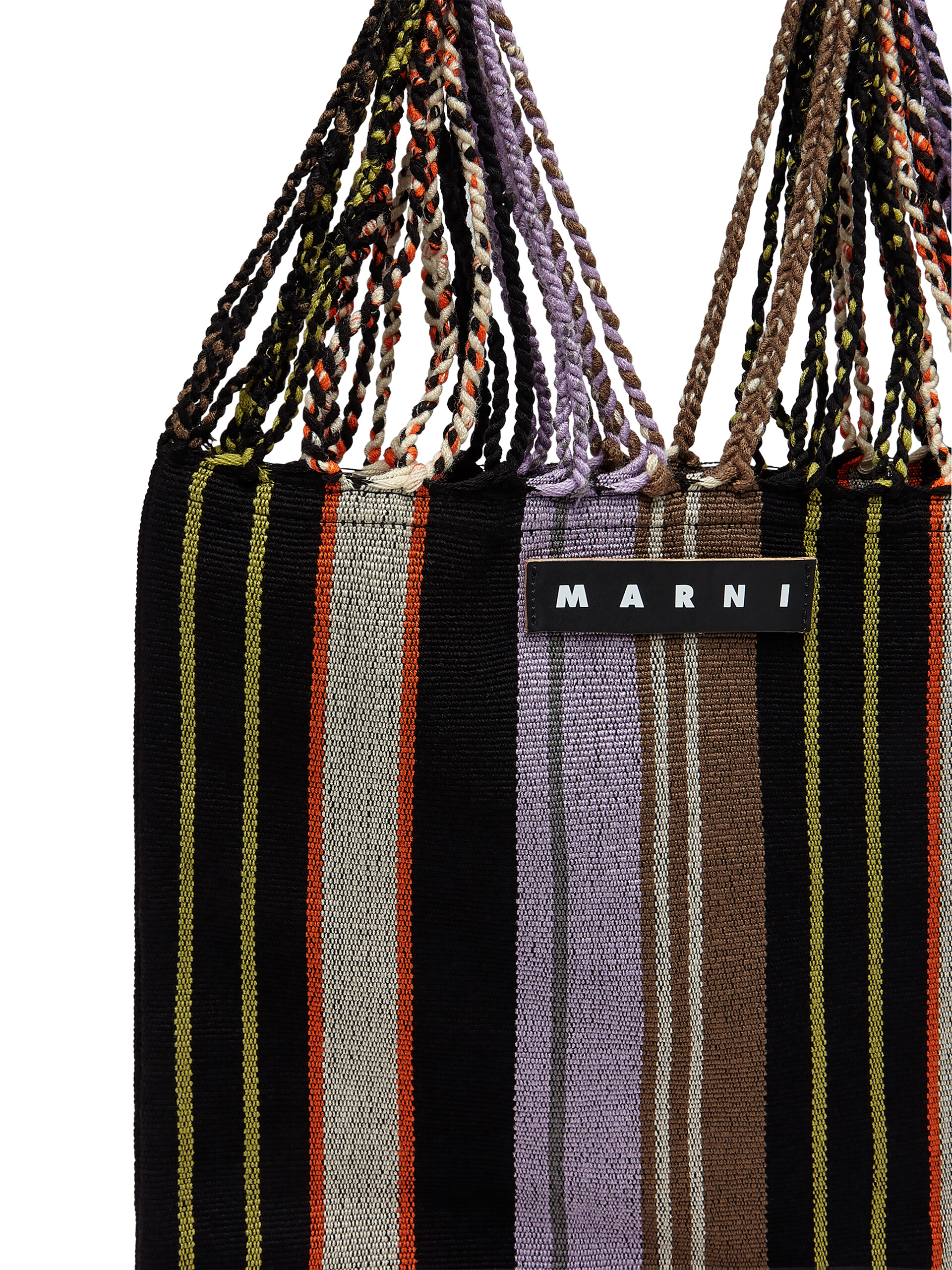 MARNI MARKET shopping bag in polyester with hammock-like handle grey turquoise and red - Bags - Image 4