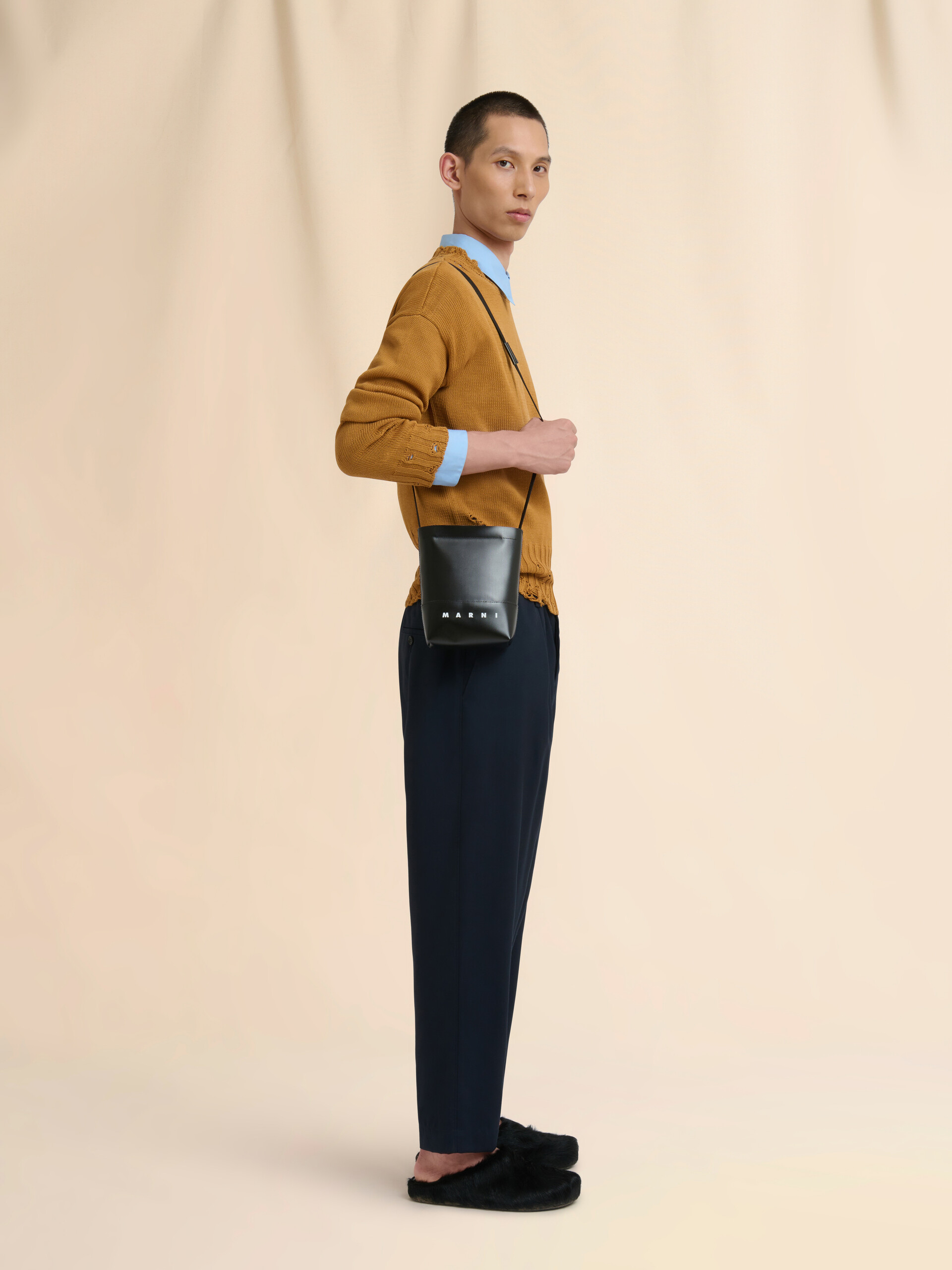 Light blue crossbody bag with shoelace strap - Shoulder Bag - Image 2