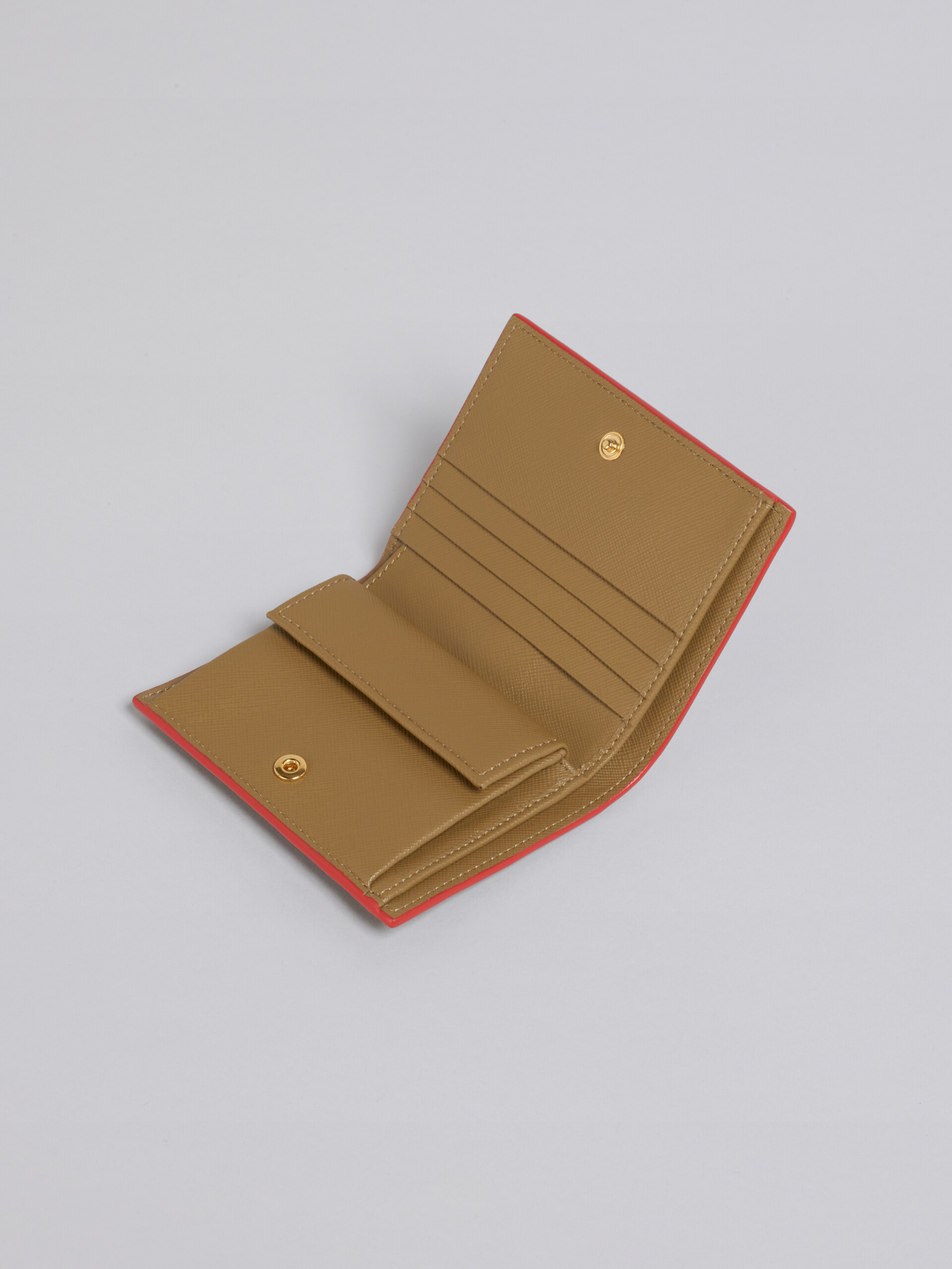 Grüne zweiteilige Brieftasche aus Saffiano-Kalbsleder - Brieftaschen - Image 4