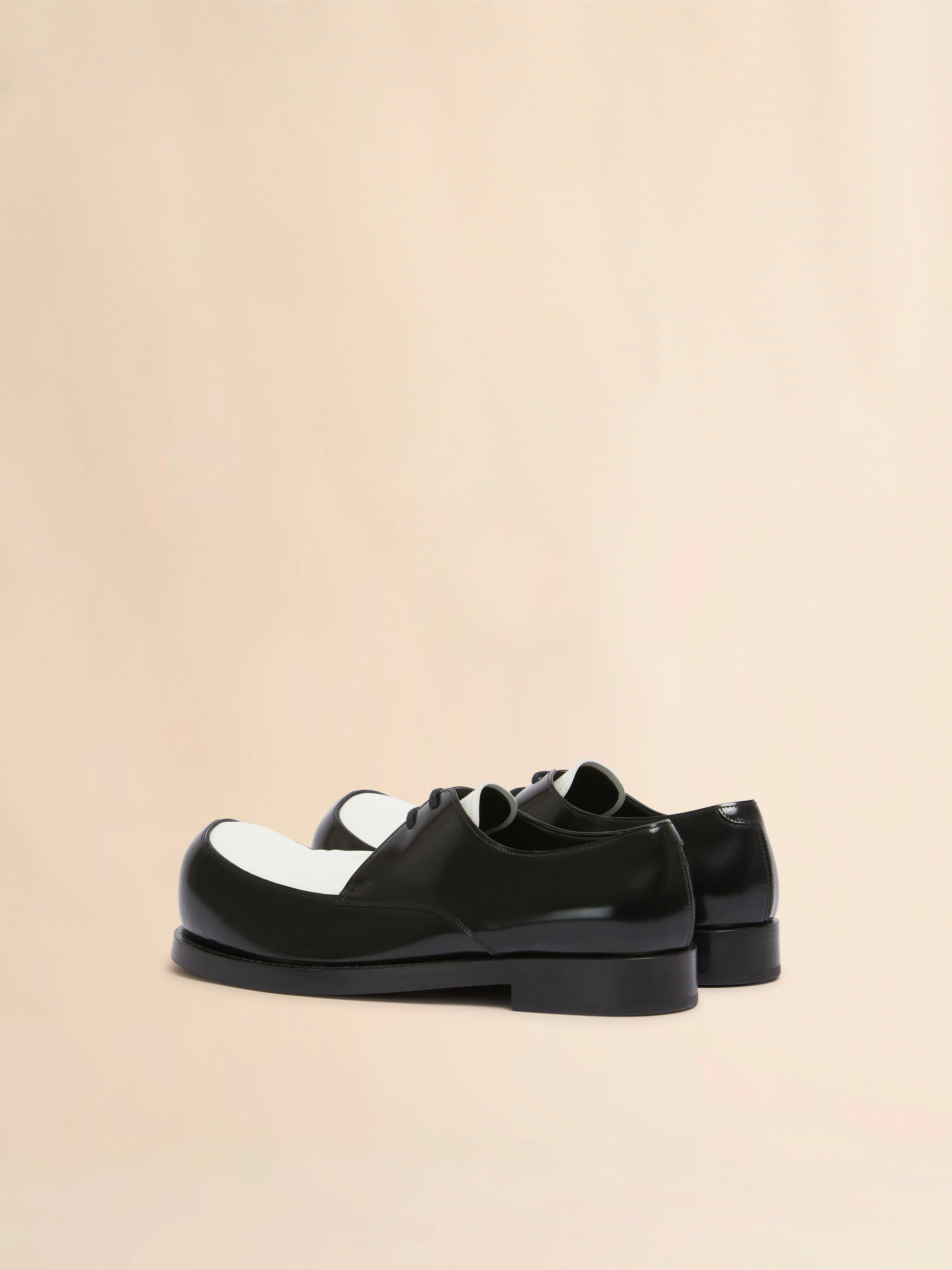 Black and white leather New Wave Derby shoe - Lace-ups - Image 3