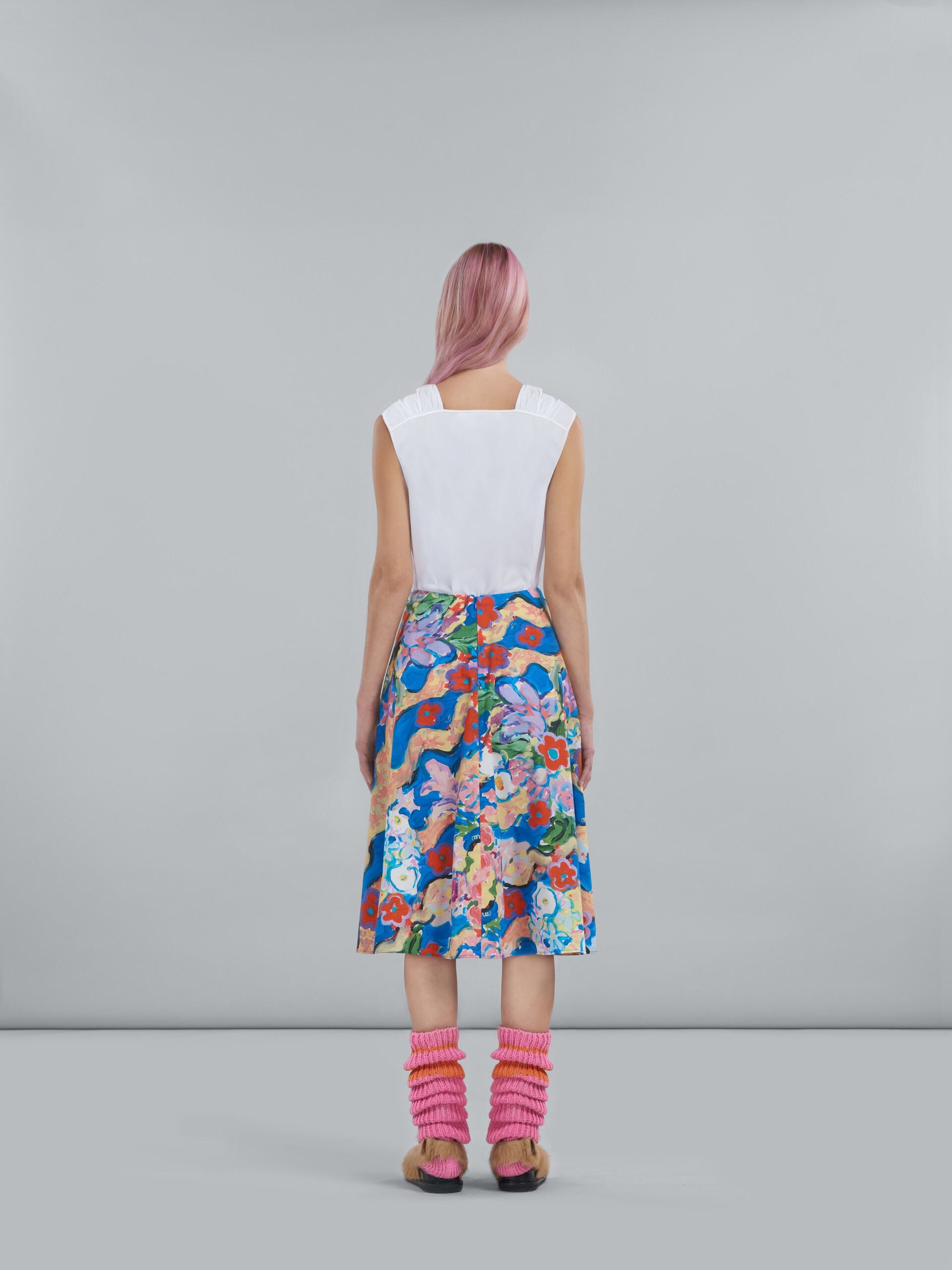 Printed poplin skirt - Skirts - Image 3