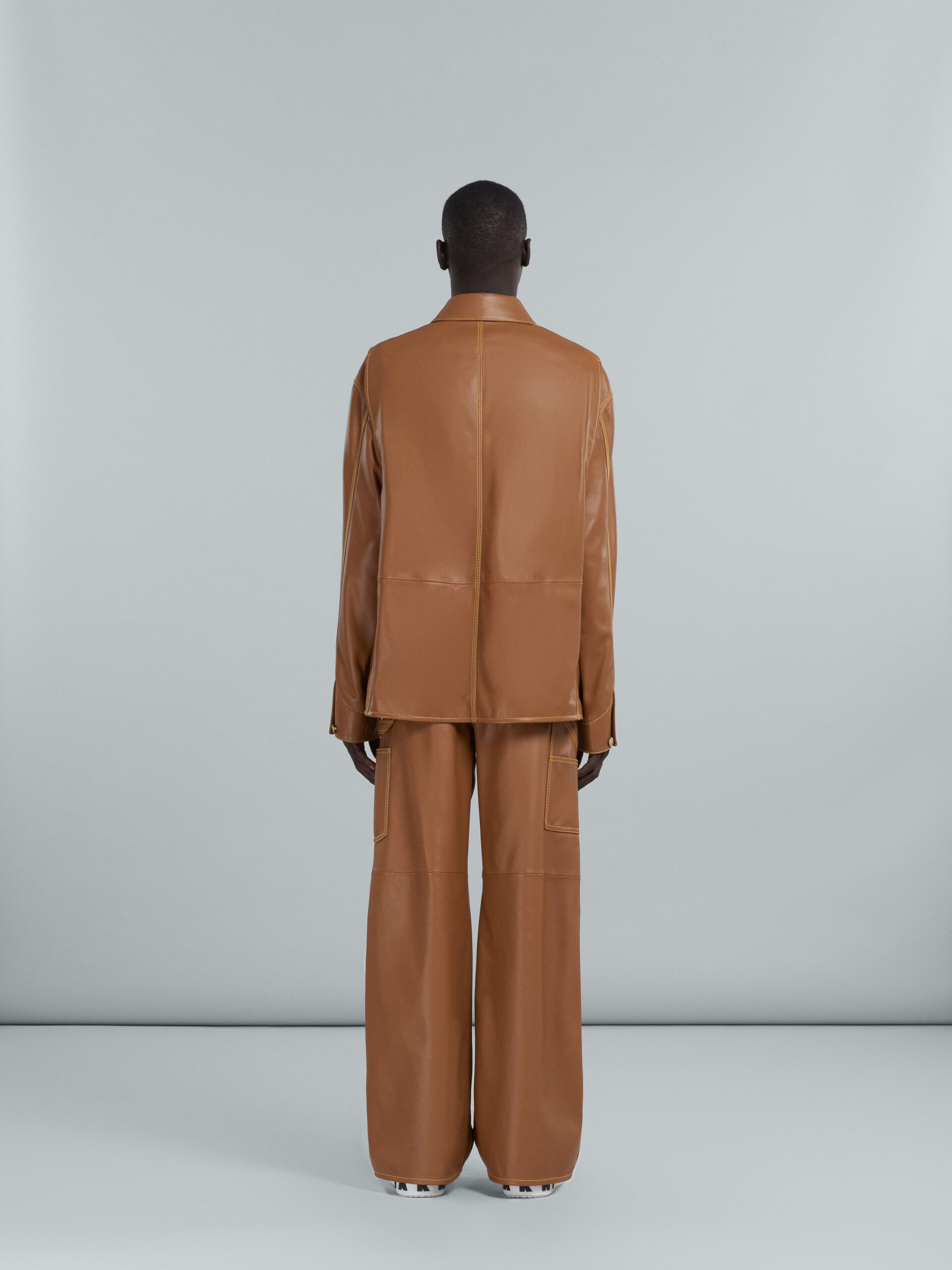 MARNI x CARHARTT WIP - brown leather jacket - Jackets - Image 3