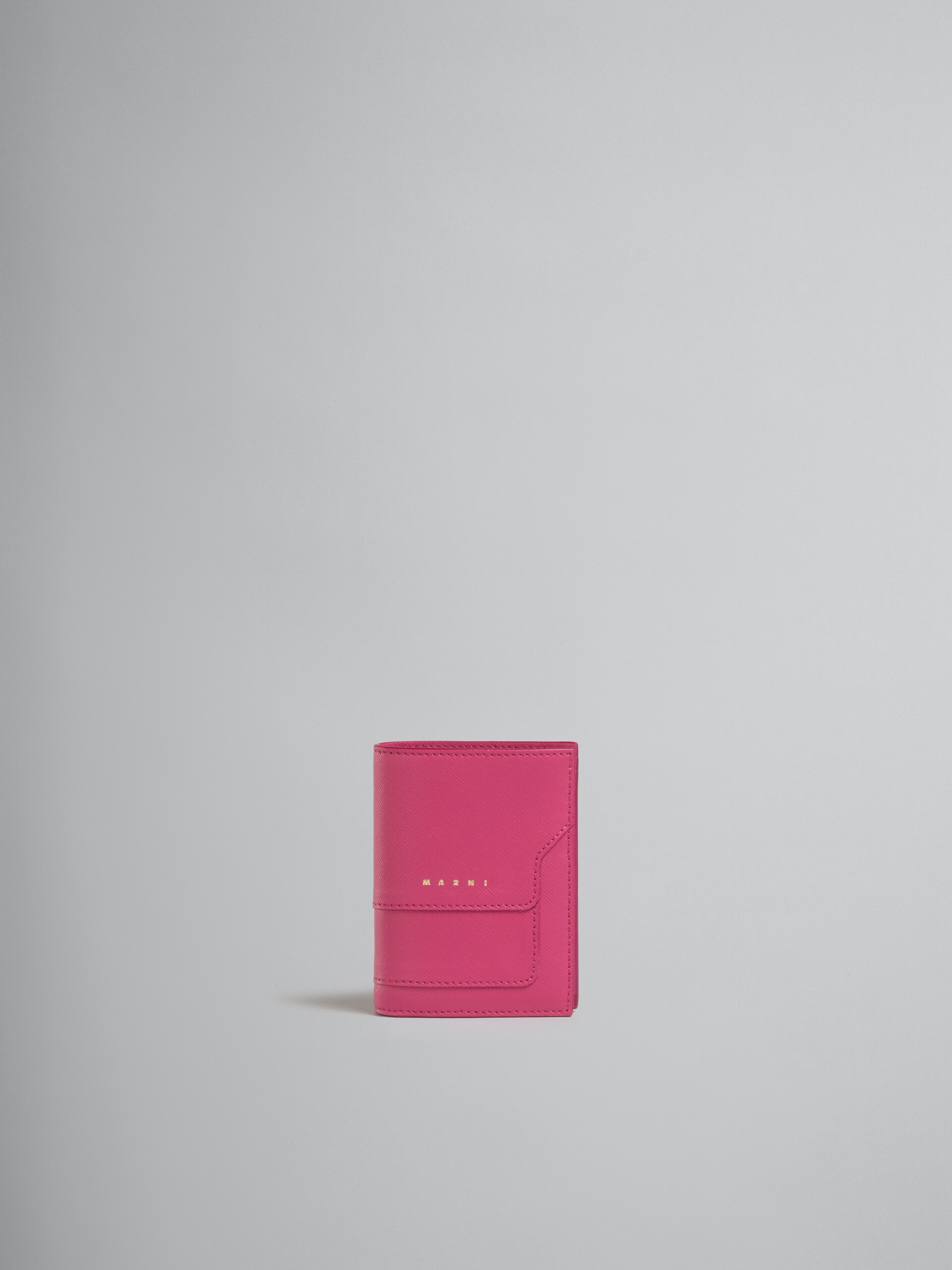 ブラック サフィアーノレザー製 二つ折りウォレット - 財布 - Image 1