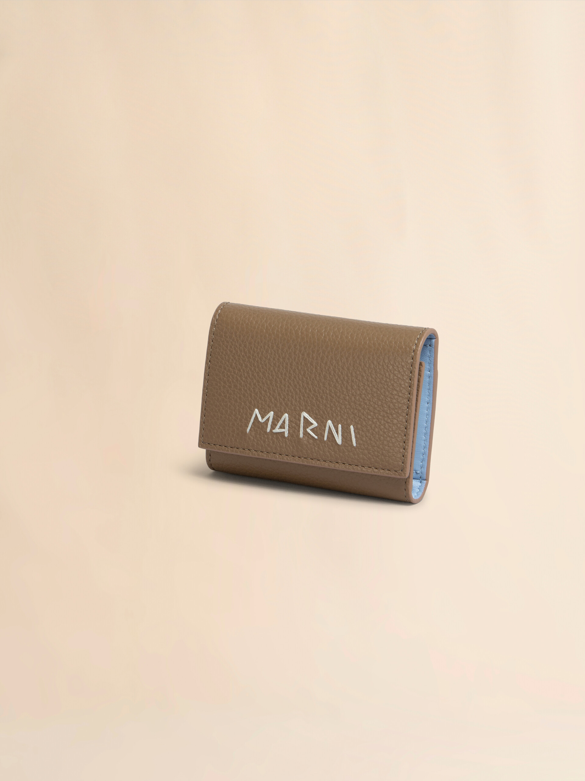 Black leather key holder with Marni Mending embroidery - Key Rings - Image 2