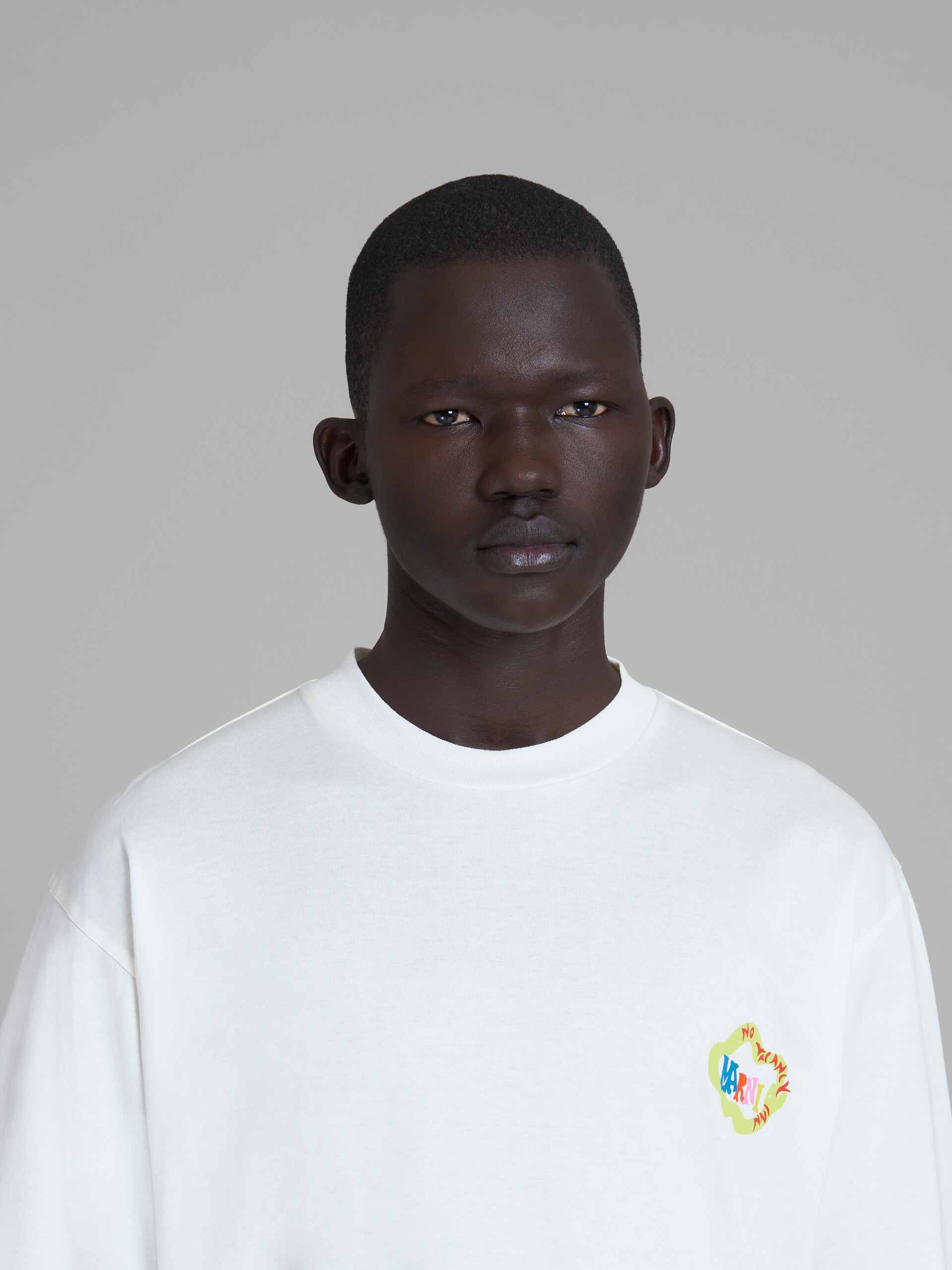 Marni x No Vacancy Inn - White T-shirt in bio cotton jersey with snake logo print - T-shirts - Image 4