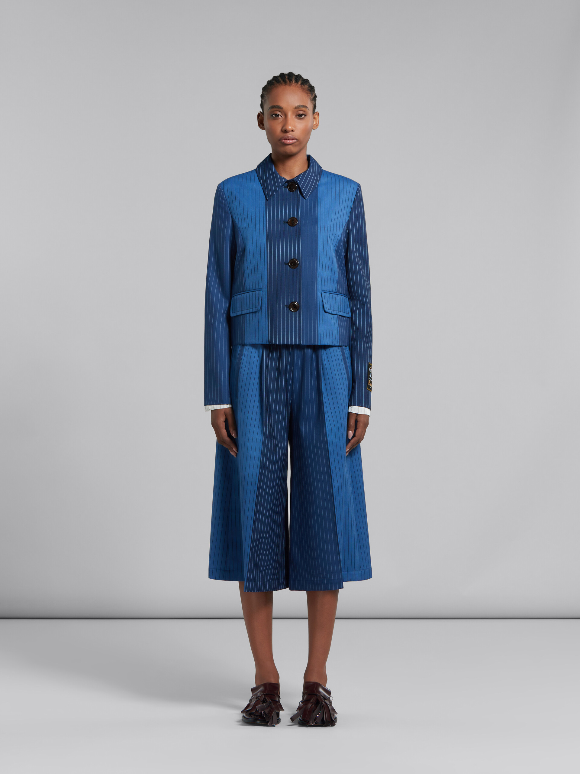 Blue dégradé pinstripe wool jacket - Jackets - Image 2