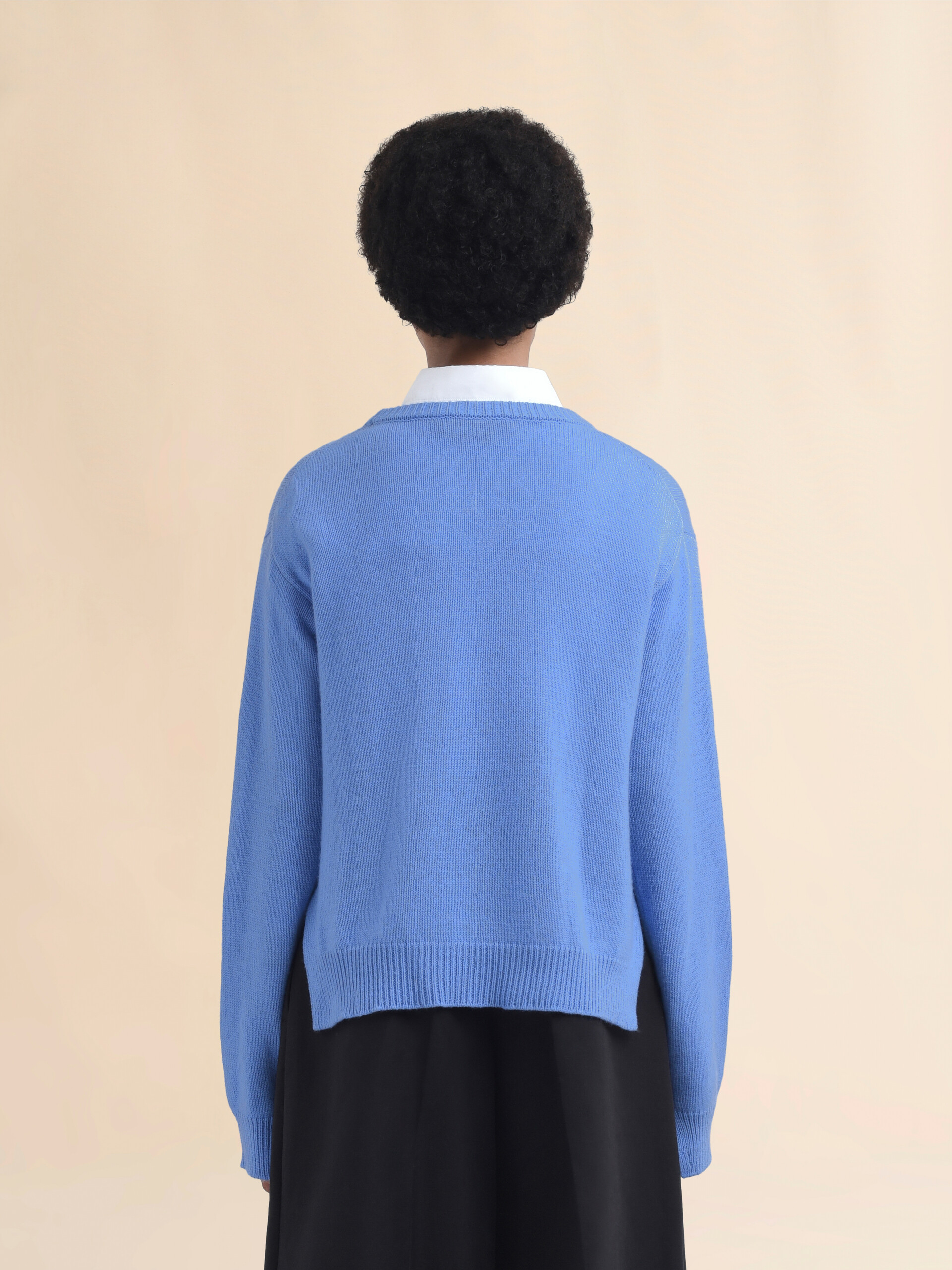 Indigo boxy cashmere jumper with Marni Symbol - Pullovers - Image 3