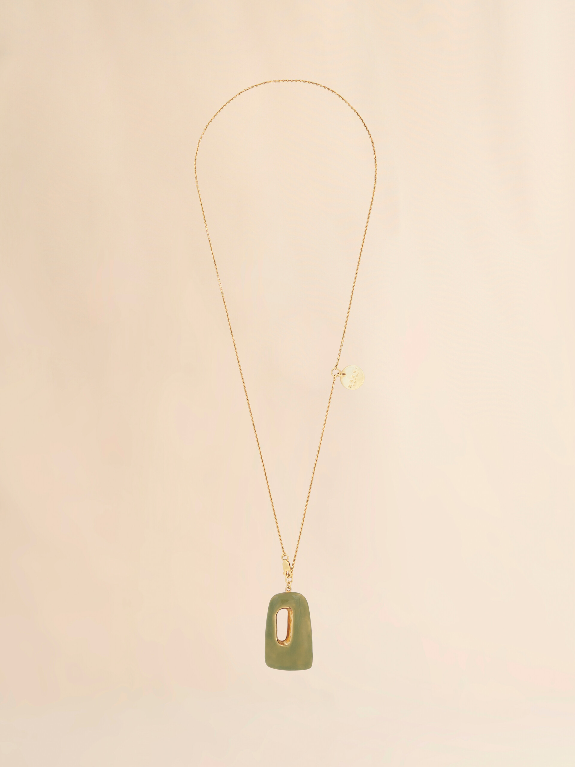 Green enamel Trapeze necklace - Necklaces - Image 1