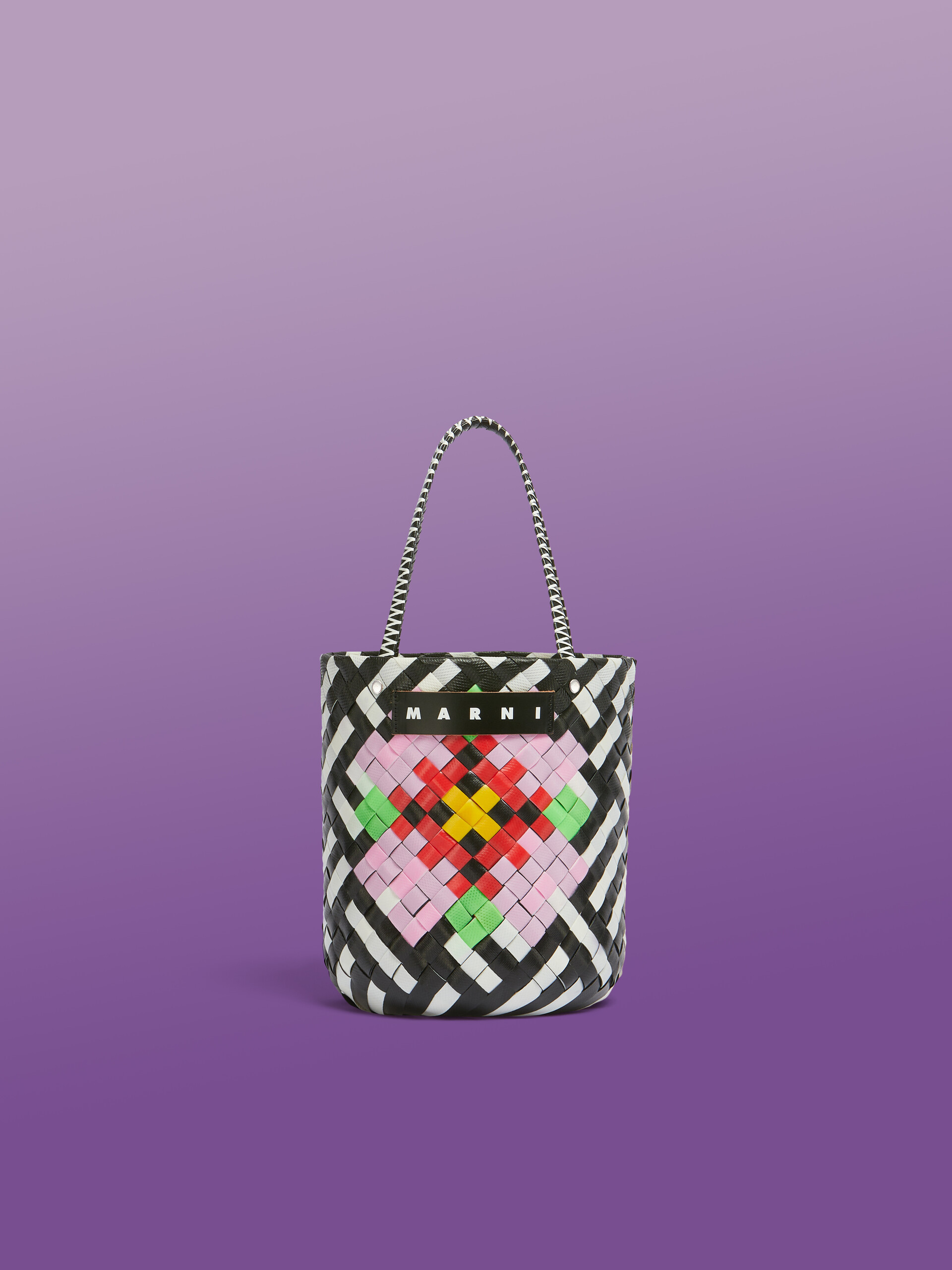 Peach flower MARNI MARKET BUCKET bag - Shopping Bags - Image 1