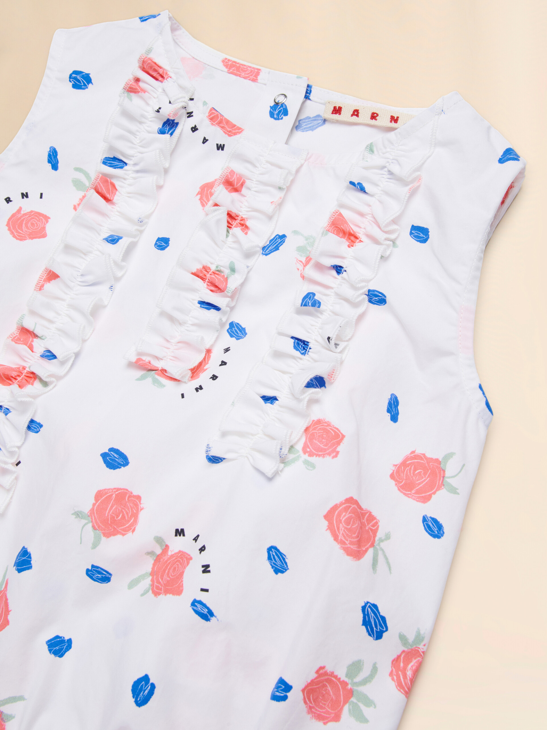 Top in cotone bianco con stampa Tea Time - Camicie - Image 3