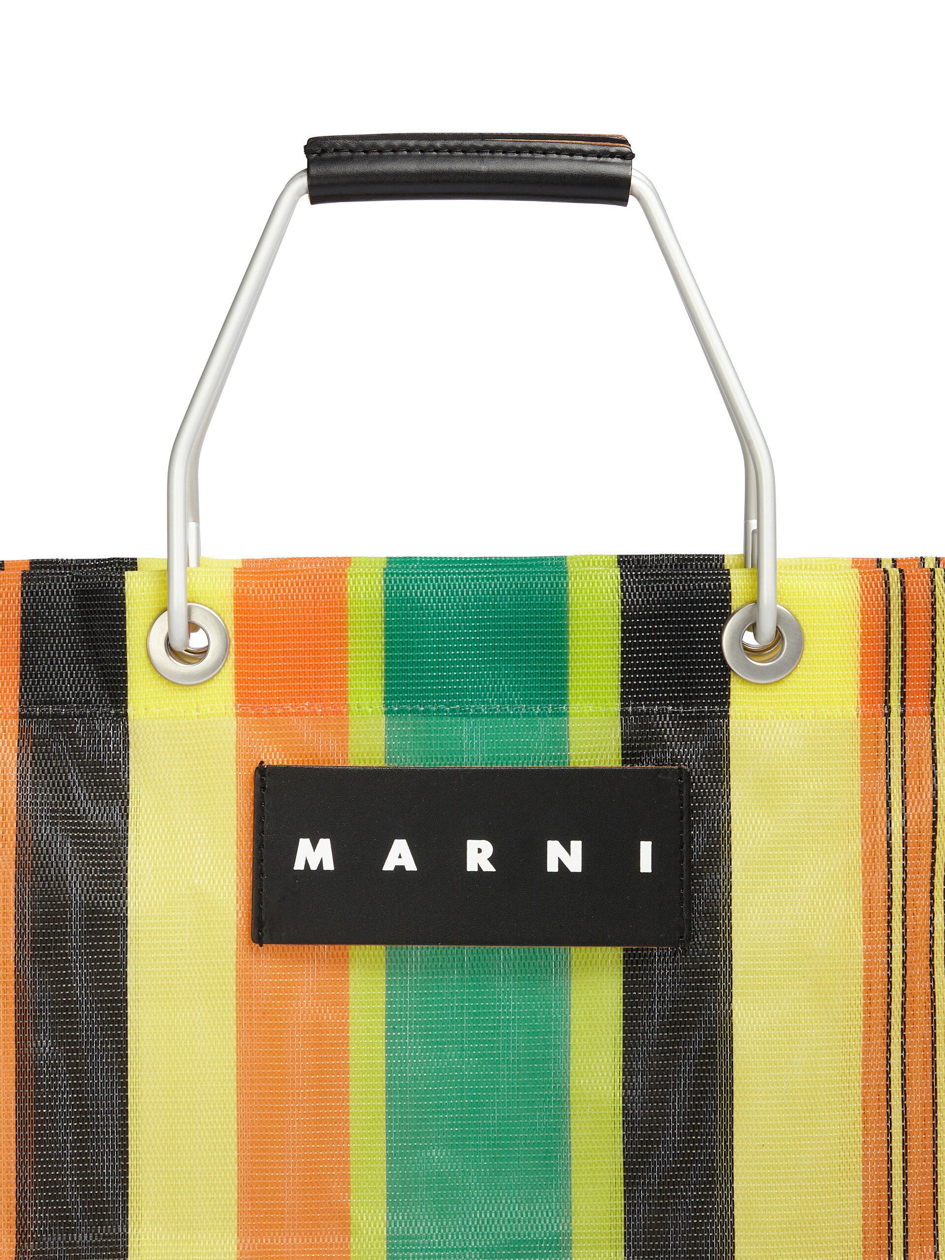 MARNI MARKET STRIPE MINI multicolor yellow bag - Shopping Bags - Image 4