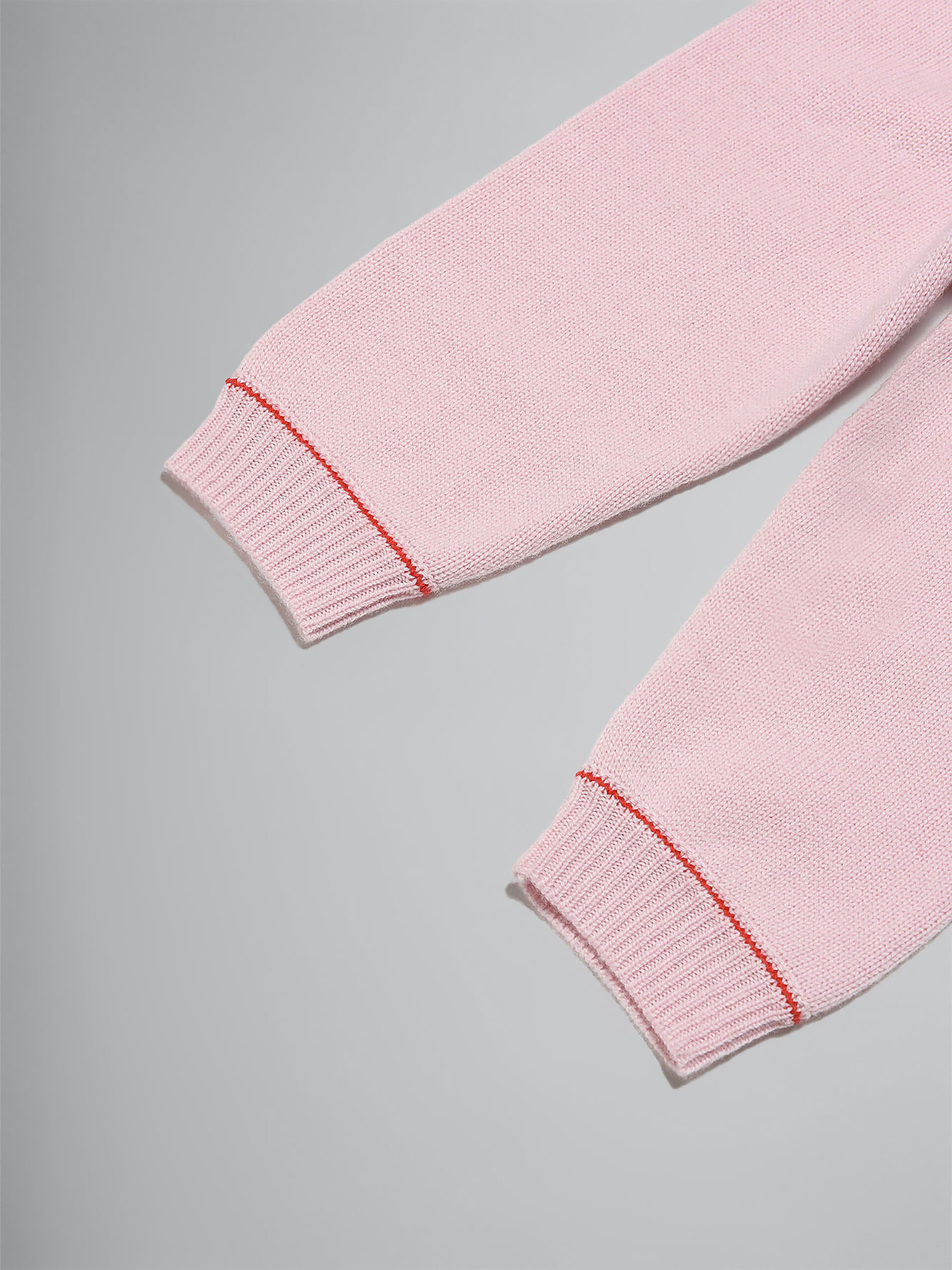 Pink wool and cashmere trousers with logo - Pants - Image 4