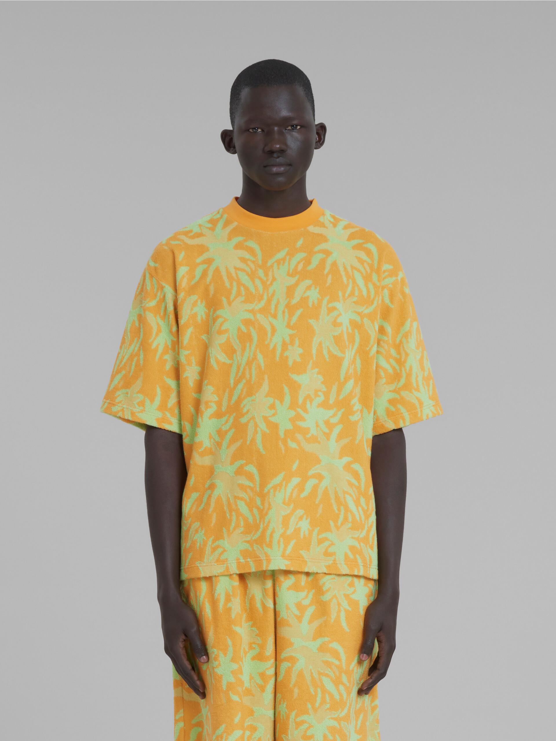 Marni x No Vacancy Inn - Orange jacquard sponge fabric T-shirt - T-shirts - Image 2