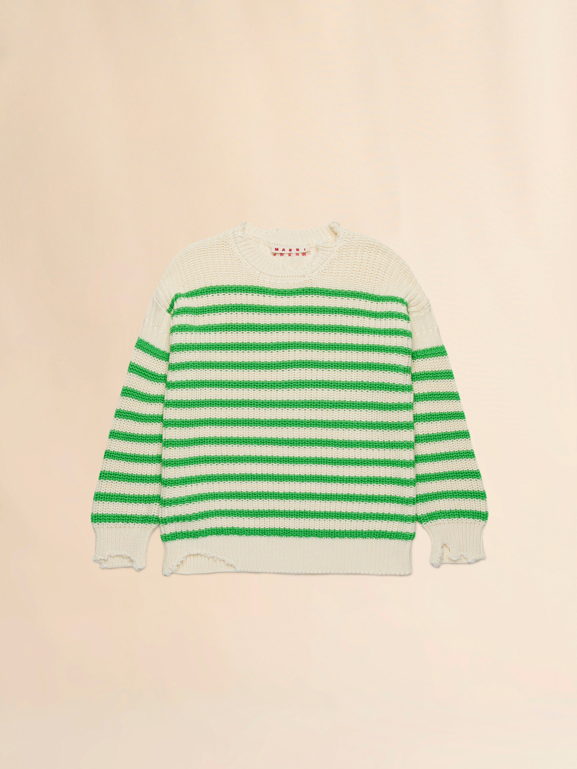 Crewneck striped pullover - Knitwear - Image 1