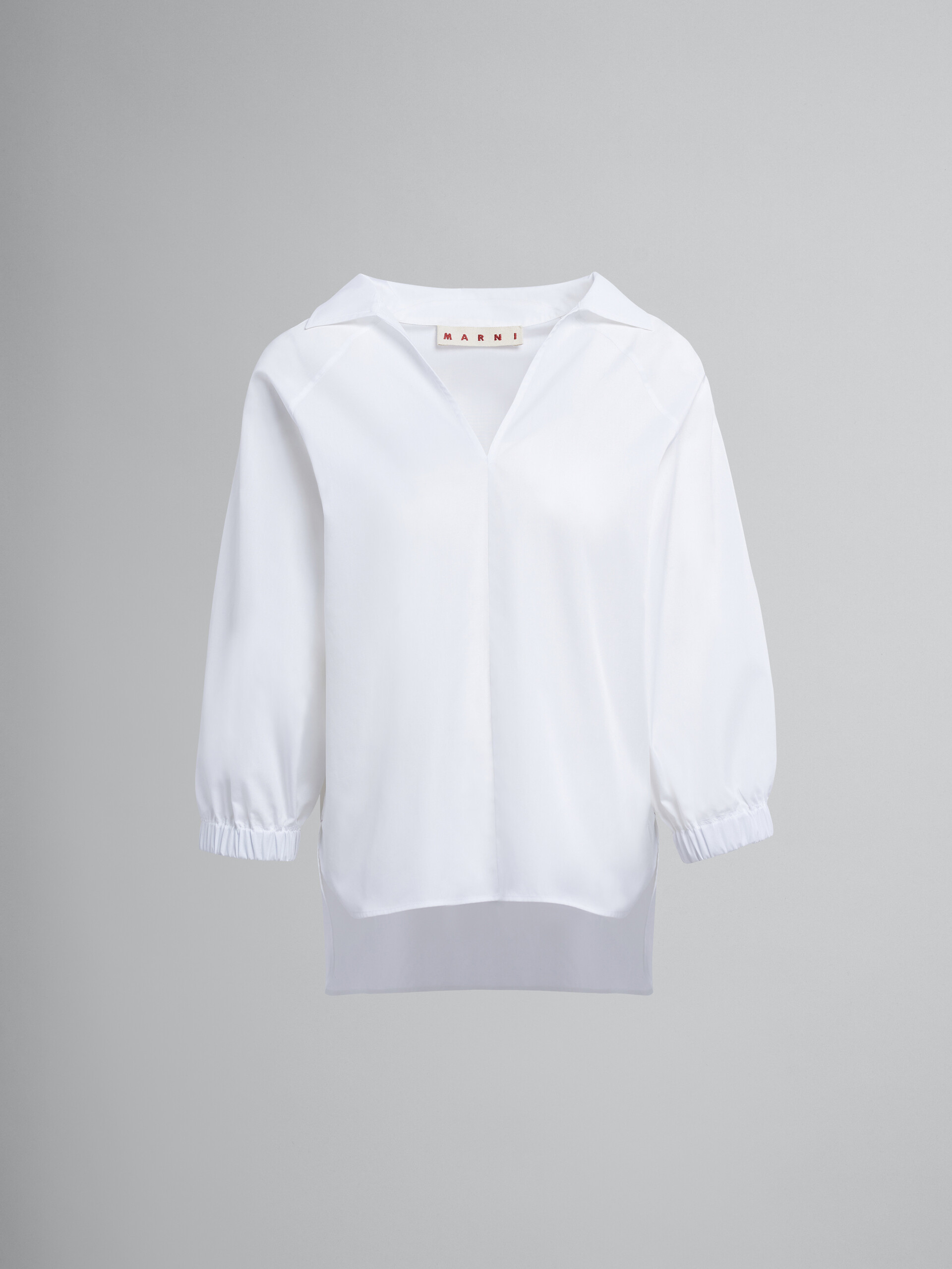 Blusa de popelina de algodón blanca - Camisas - Image 1