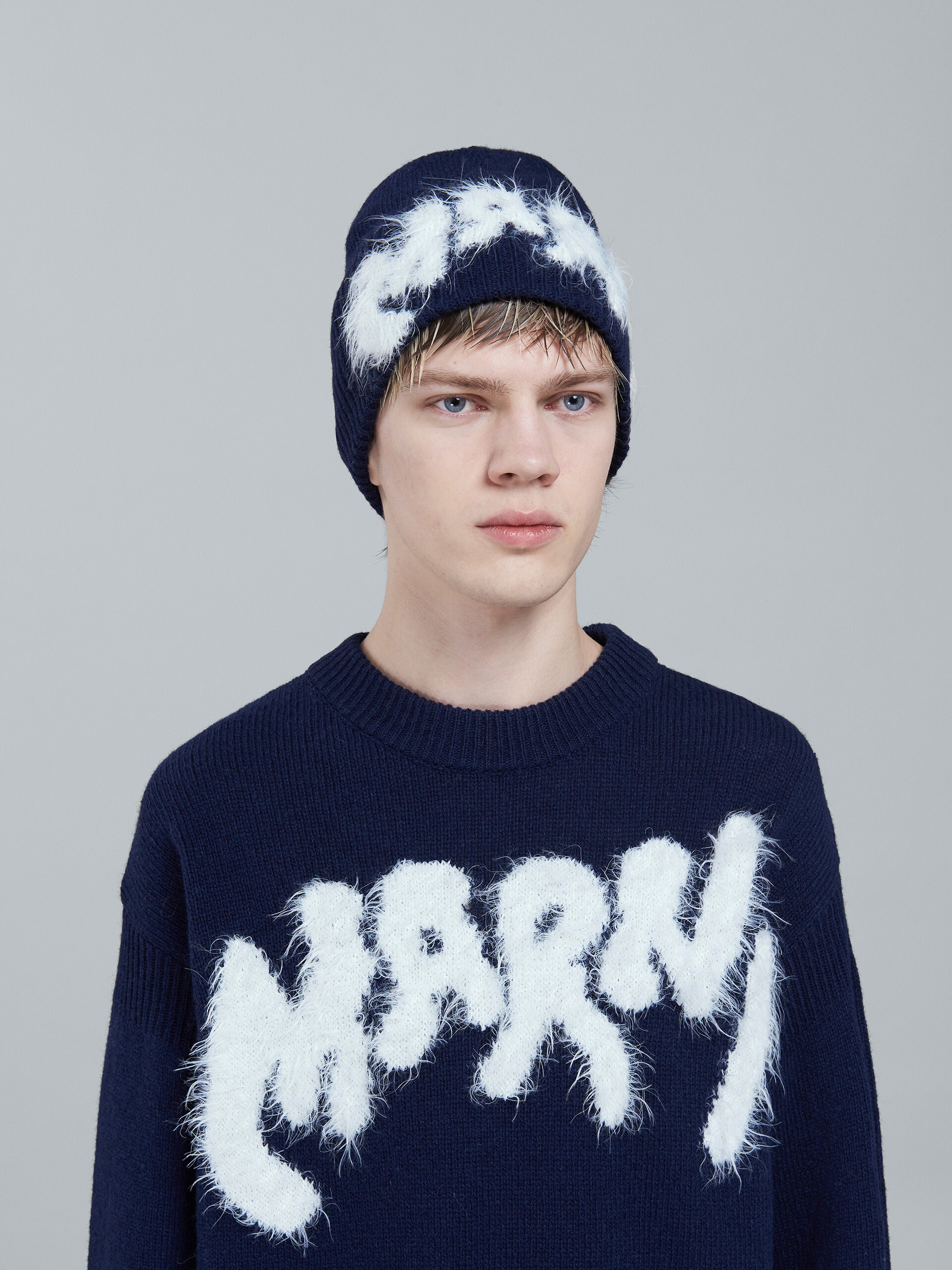 Shetland wool logo beanie | Marni