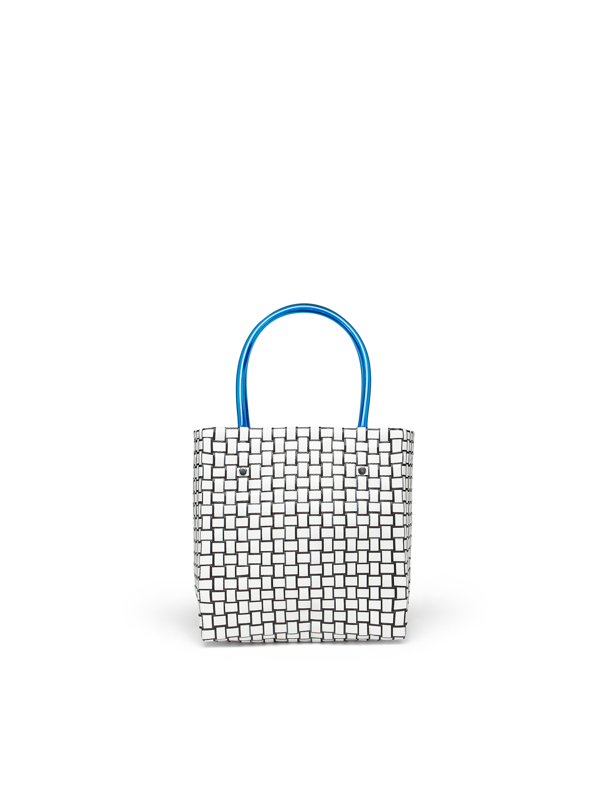 MARNI MARKET MINI FLOWER BASKET shopping bag in white polypropylene ...