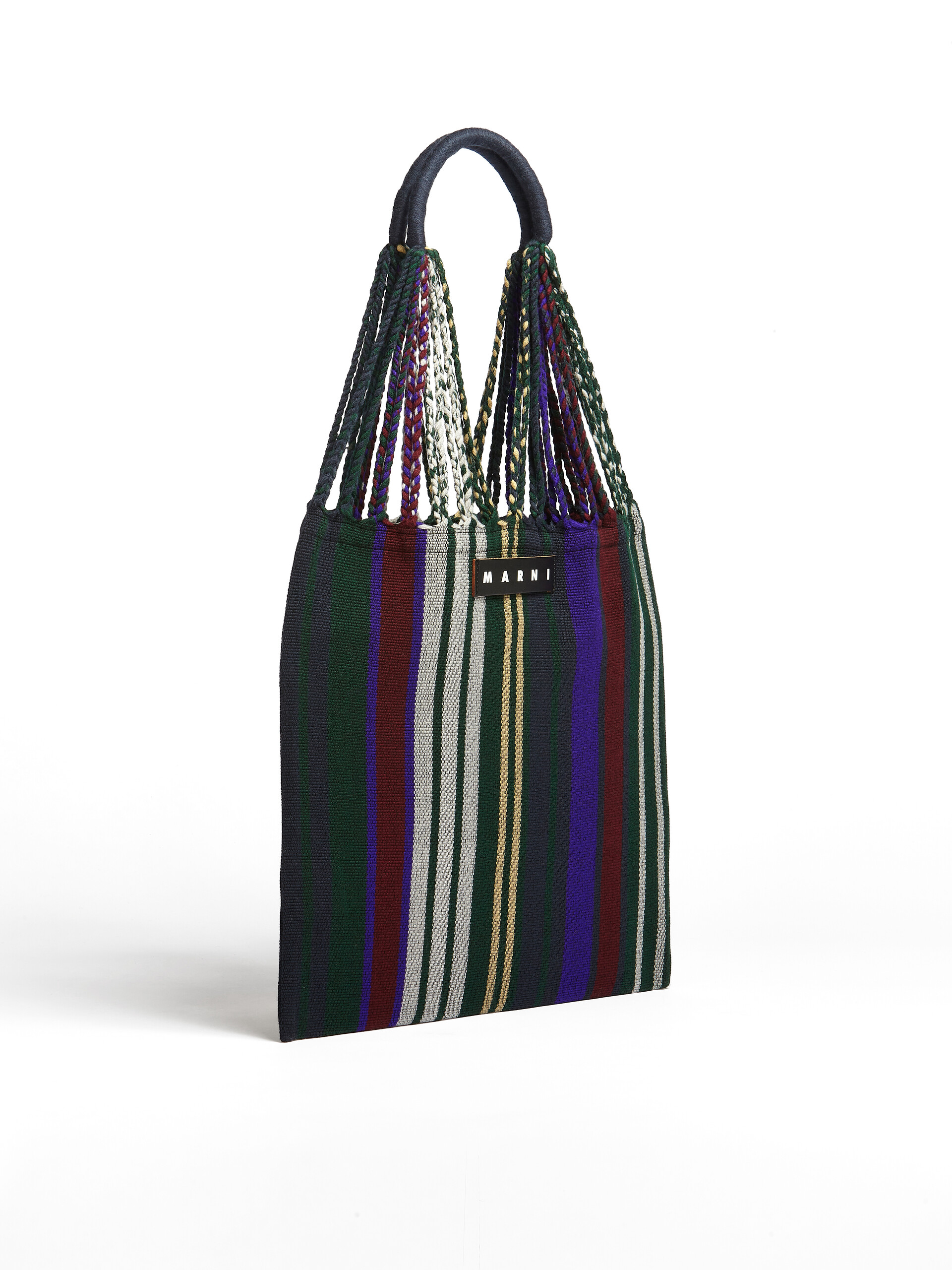 MARNI MARKET shopping bag in polyester with hammock-like handle grey turquoise and red - Bags - Image 2