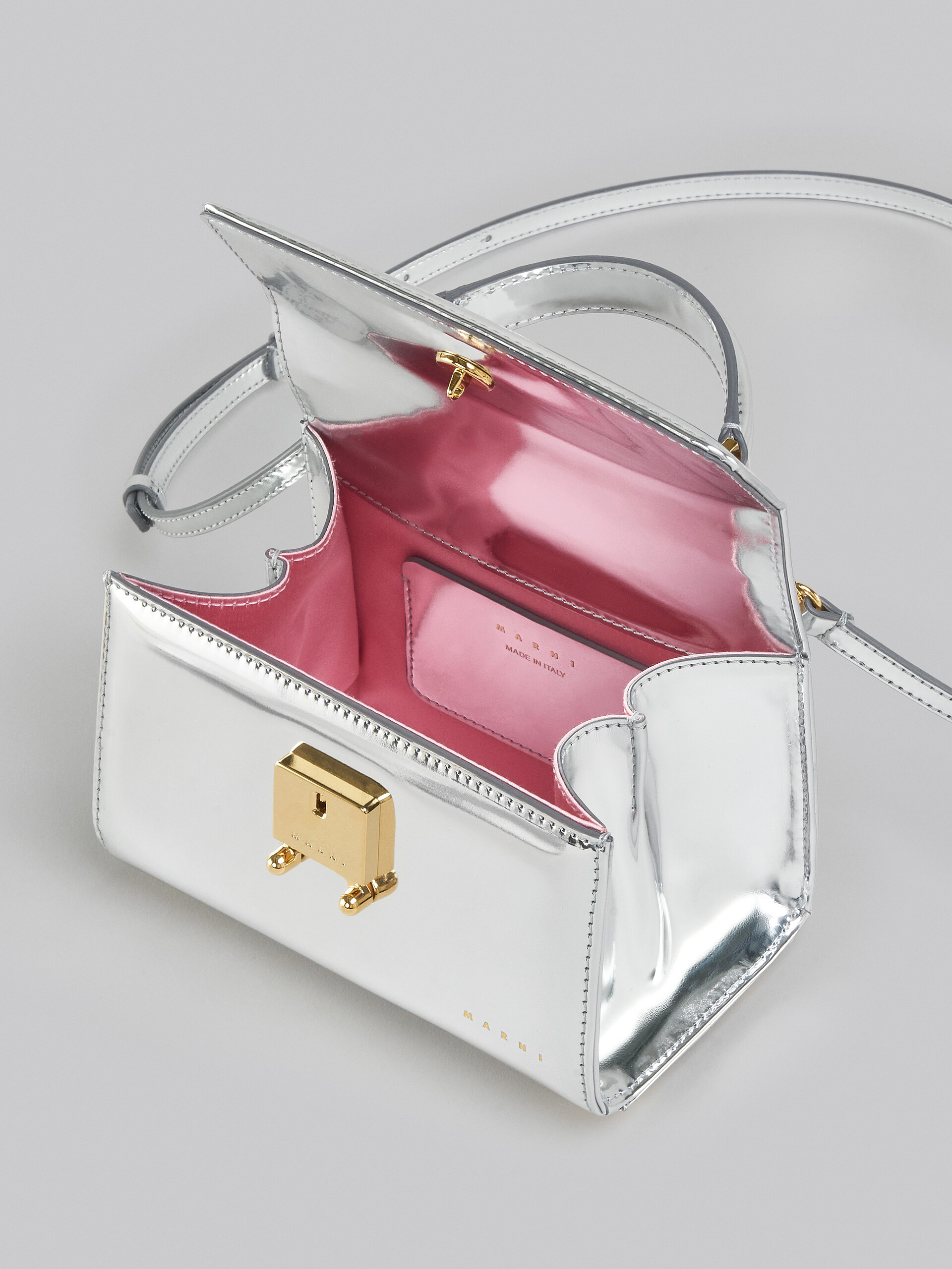 Relativity Mini Bag in silver mirrored leather - Handbags - Image 4