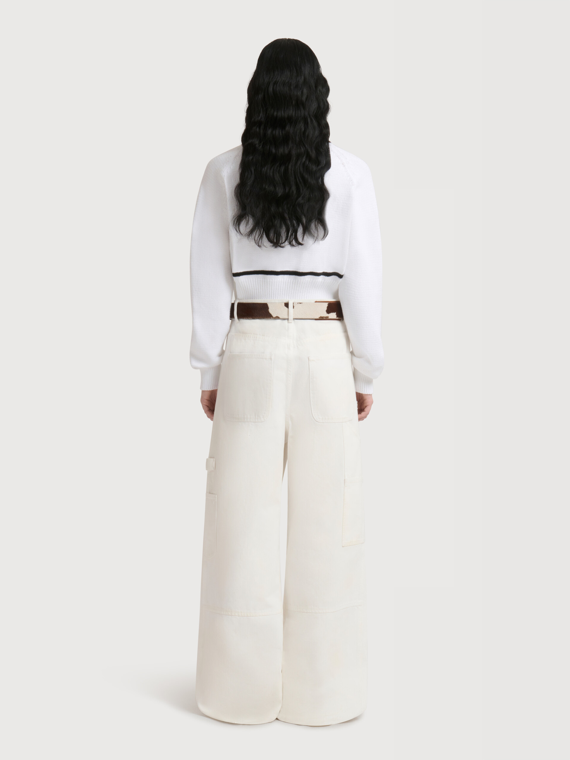White denim wide-leg jeans - Pants - Image 4