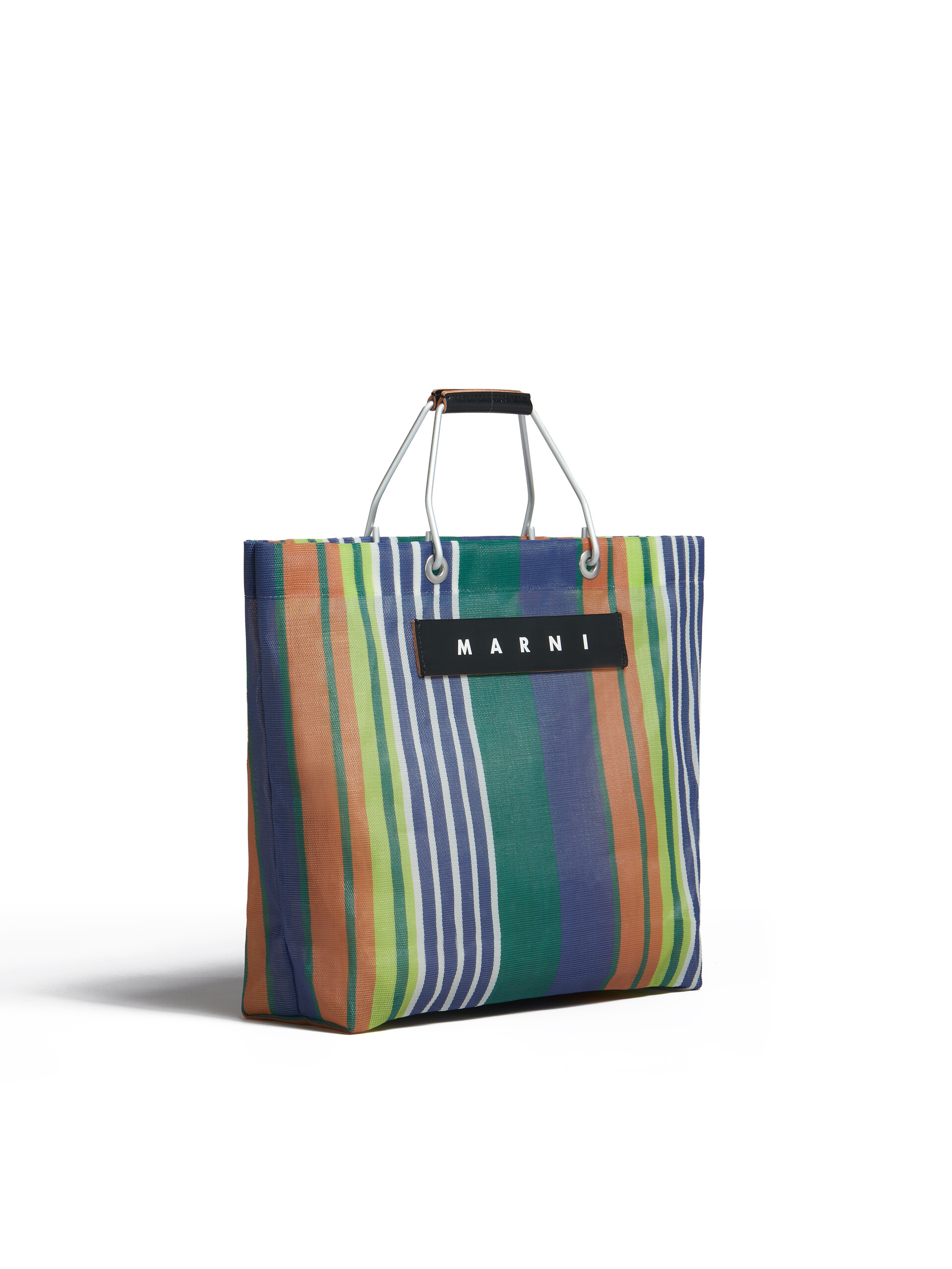 Light blue multicolour MARNI MARKET STRIPE bag - Shopping Bags - Image 2