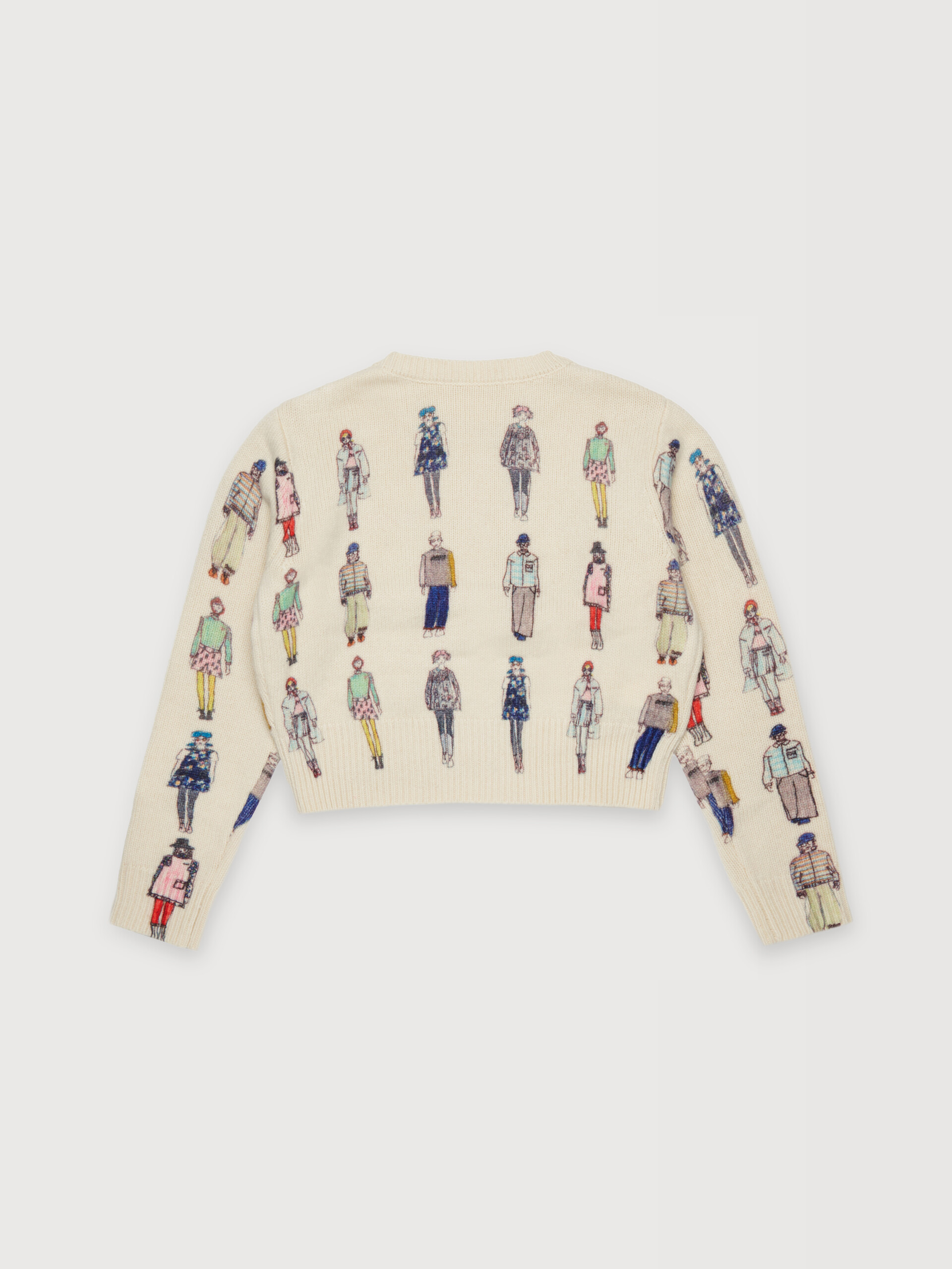 Beige wool blend jumper with catwalk prints - Knitwear - Image 2