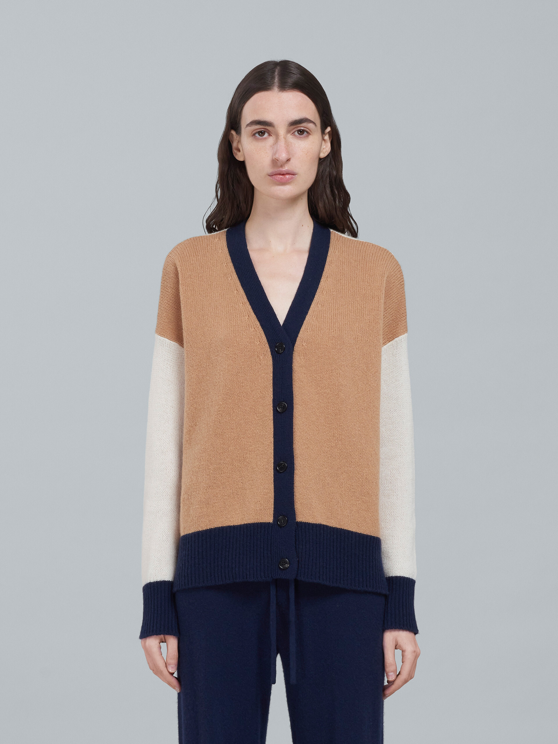 Colorblock cashmere cardigan - Pullovers - Image 2