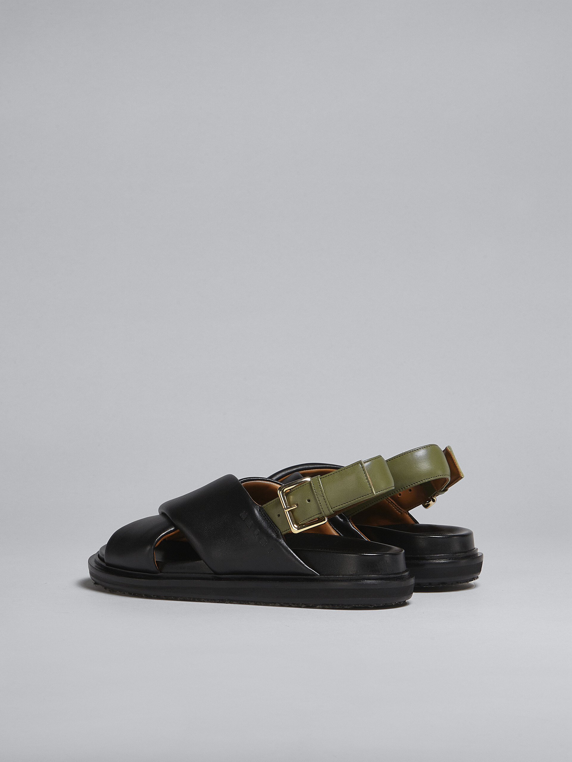Sandales fussbett en cuir noir et vert - Sandales - Image 3