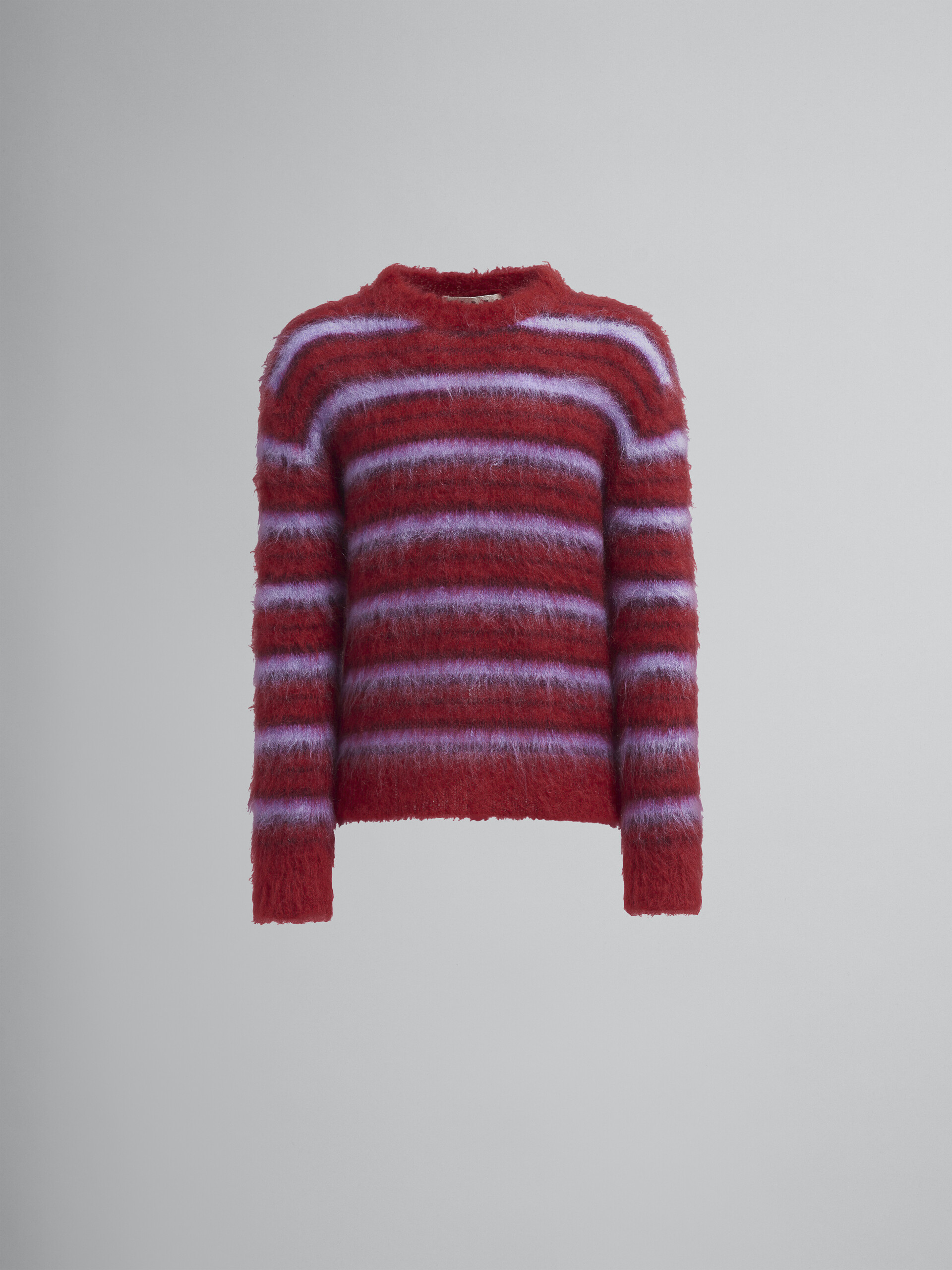 브러싱 처리된 스트라이프 모헤어 스웨터 - Pullovers - Image 1
