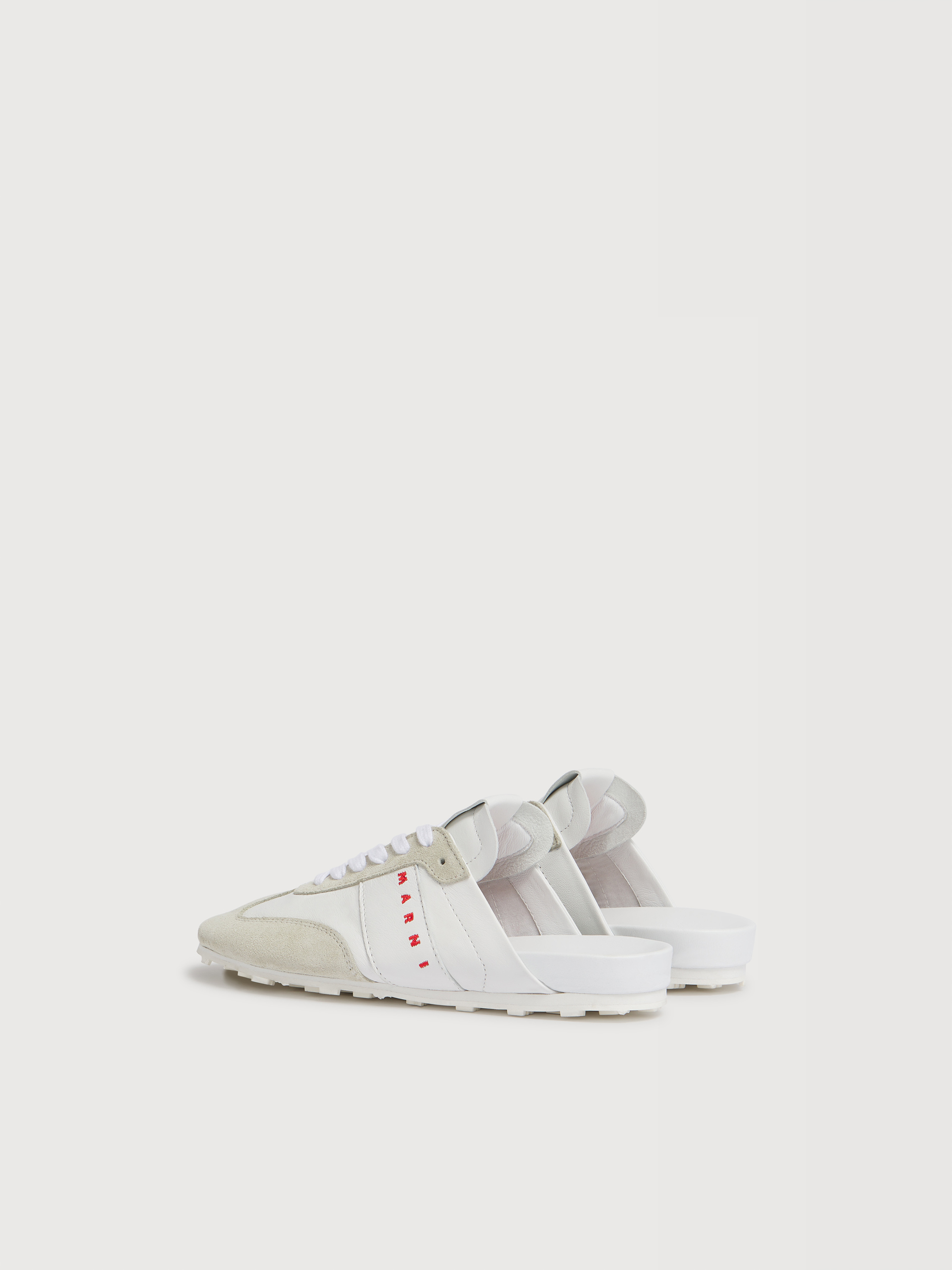 White nappa leather and suede Softy Soccer slip-on sneaker - Sneakers - Image 3