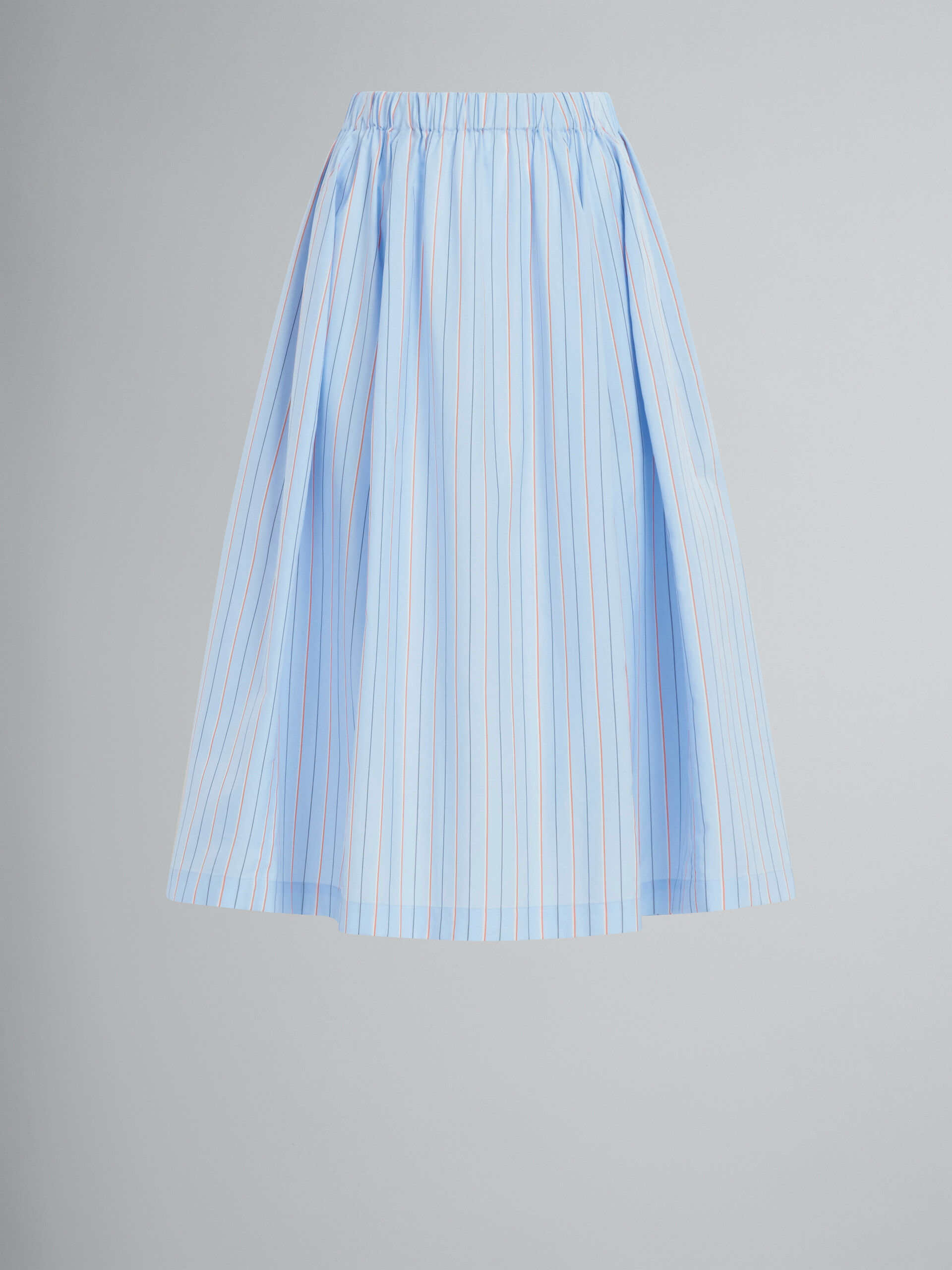 Blue striped bio popline balloon skirt - Skirts - Image 1
