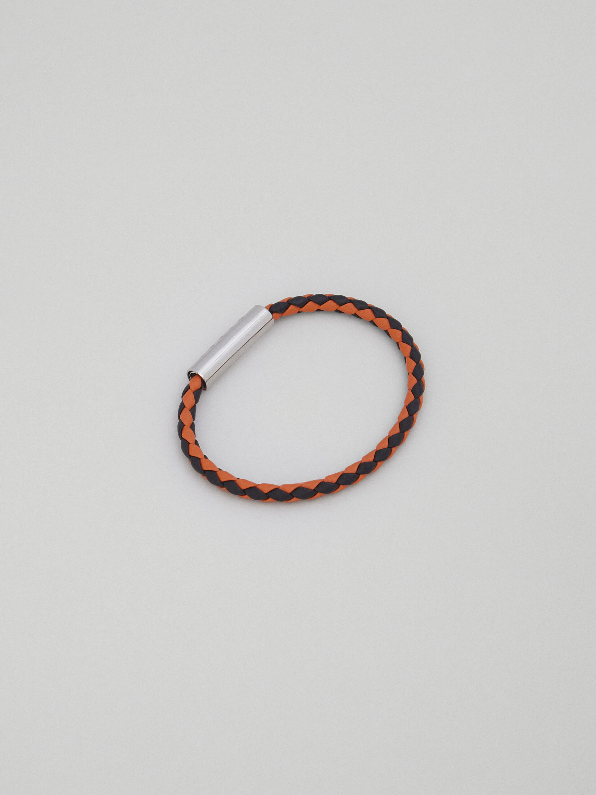 Orange and green braided leather bracelet - Bracelets - Image 3