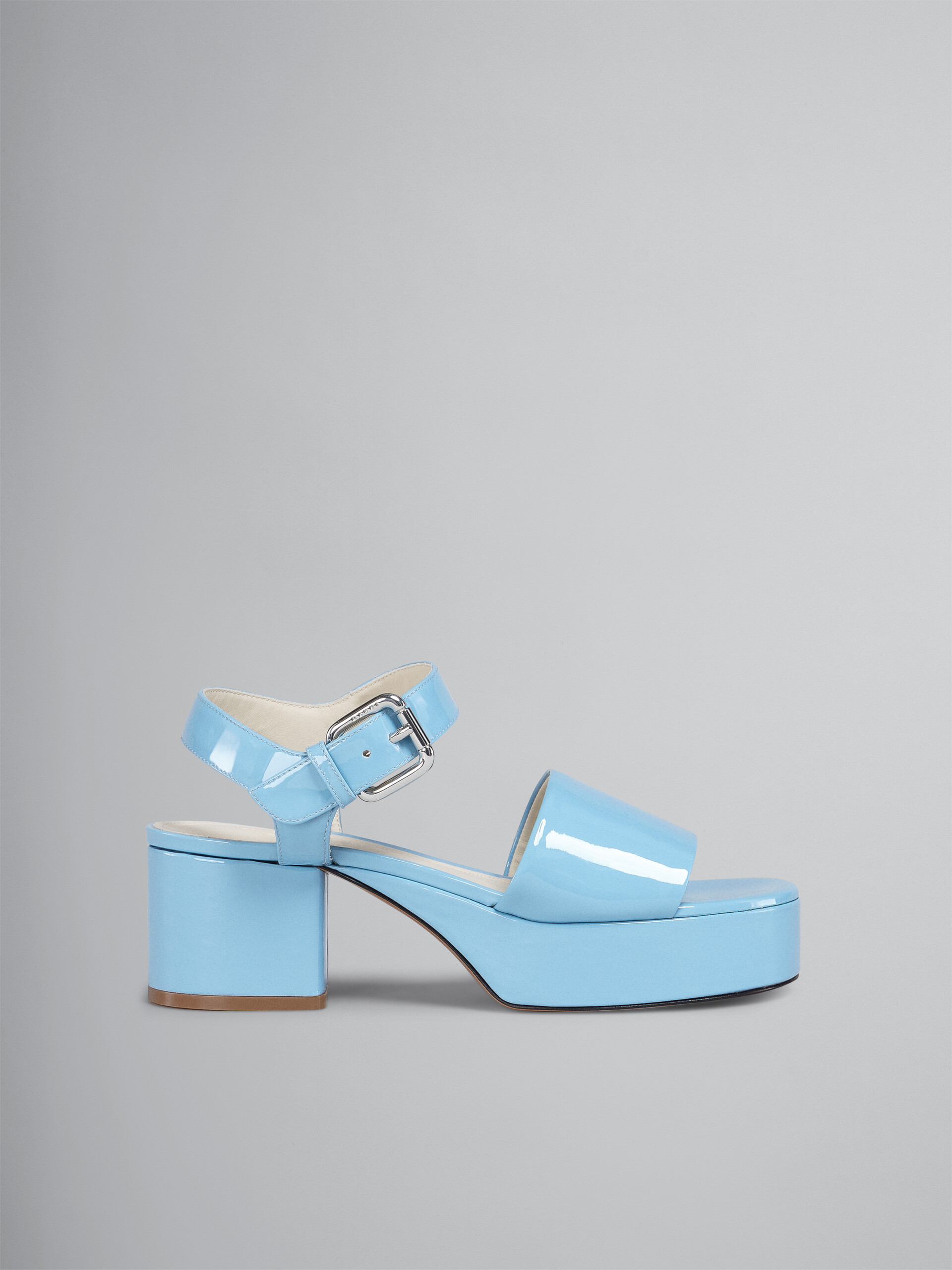 Pale blue patent leather sandal - Sandals - Image 1