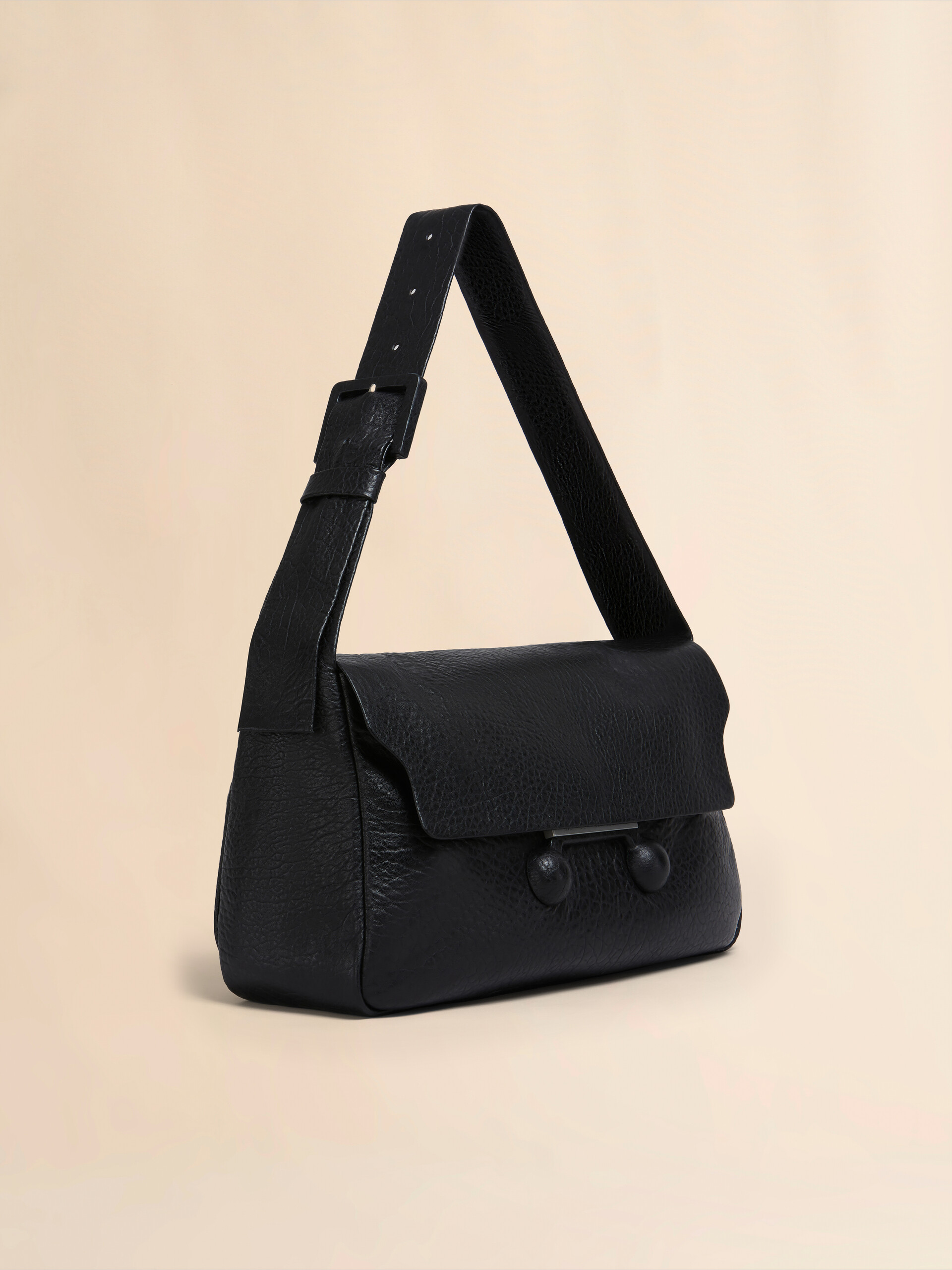 Borsa a spalla Trunkaroo Soft extra large in nappa nera - Borse a spalla - Image 5