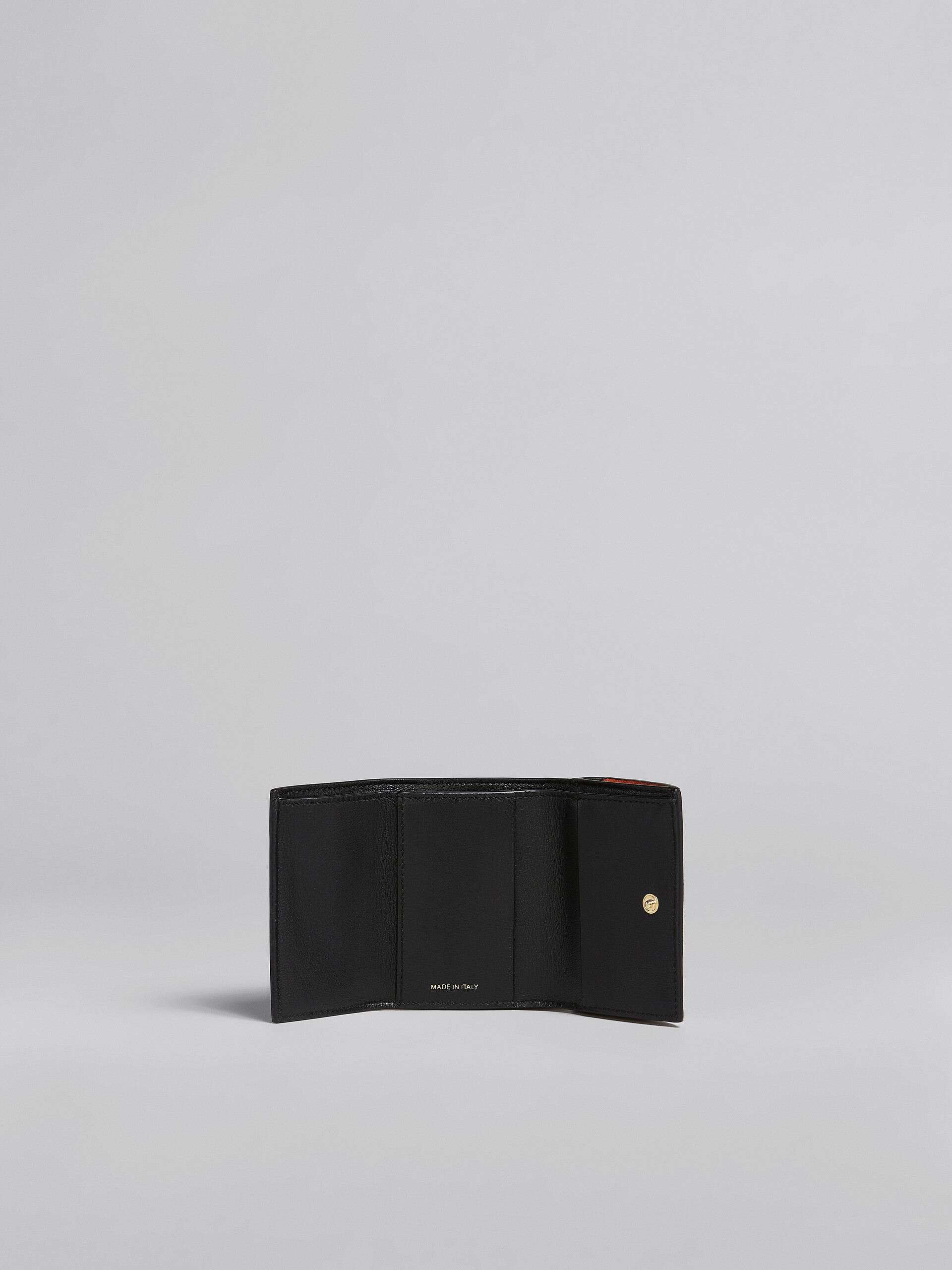 Black multicolour saffiano leather tri-fold wallet - Wallets - Image 2