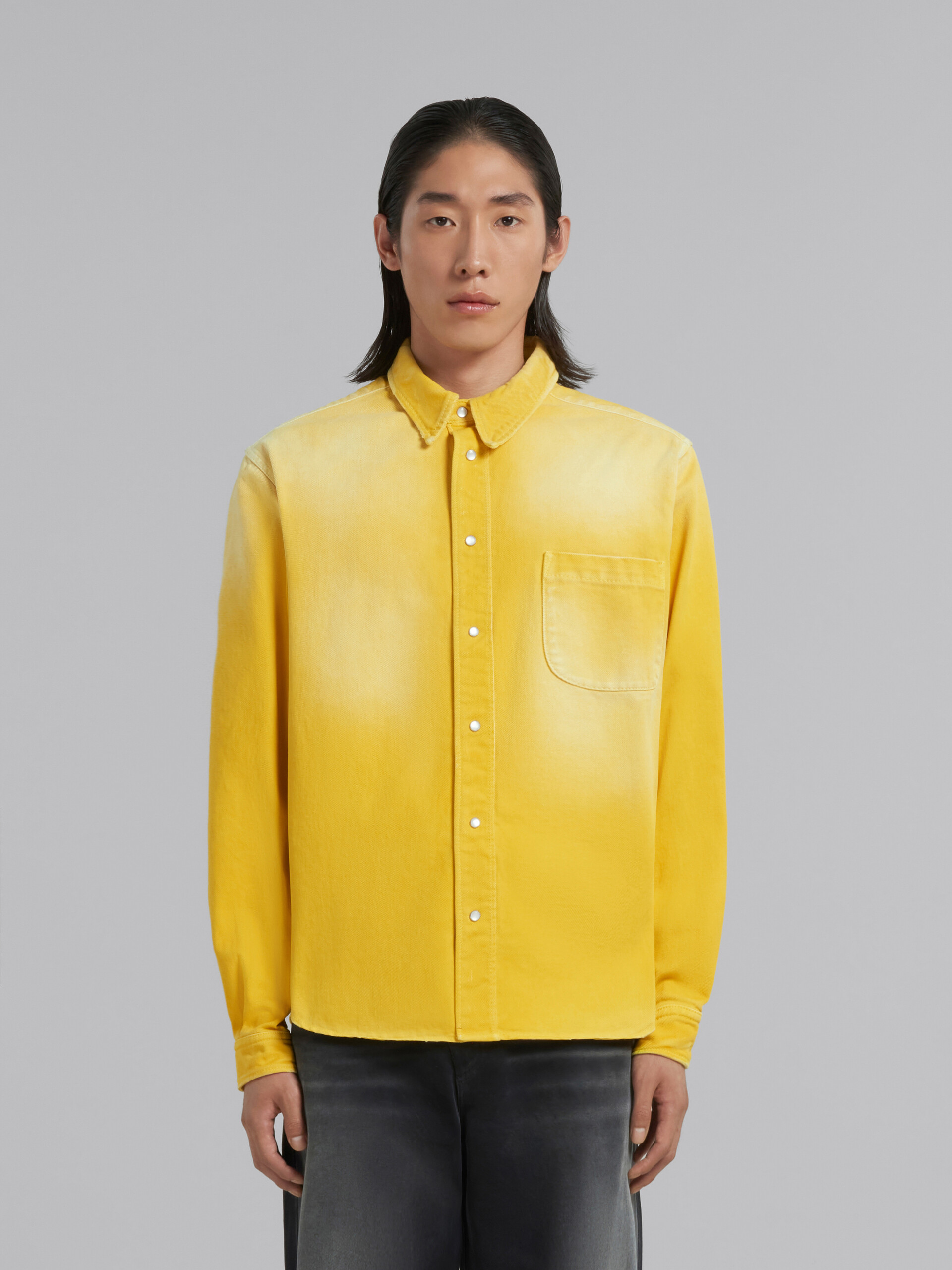 Yellow overdyed bull denim shirt - Shirts - Image 2