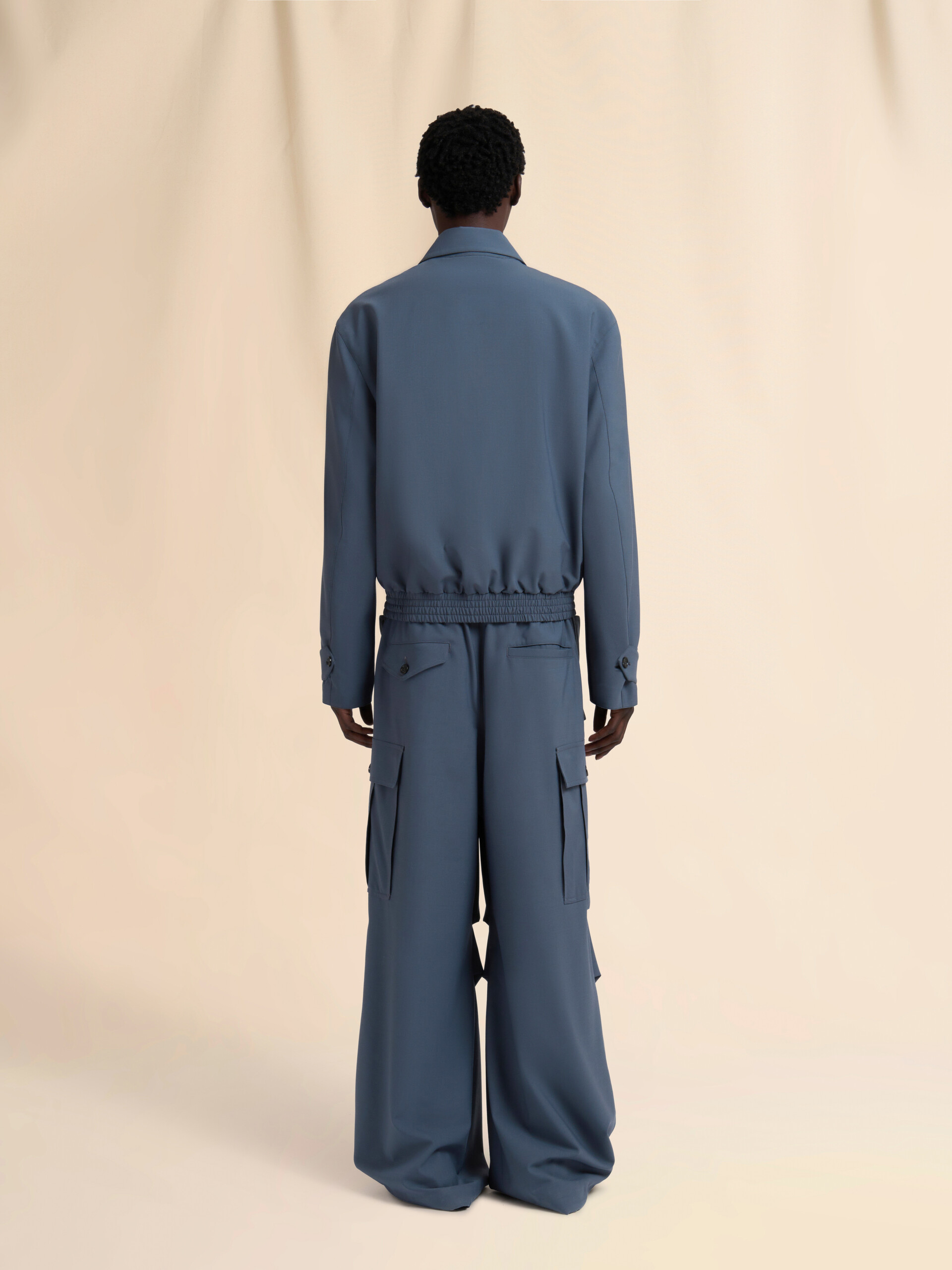 Gray light wool jacket with collar - Jackets - Image 3
