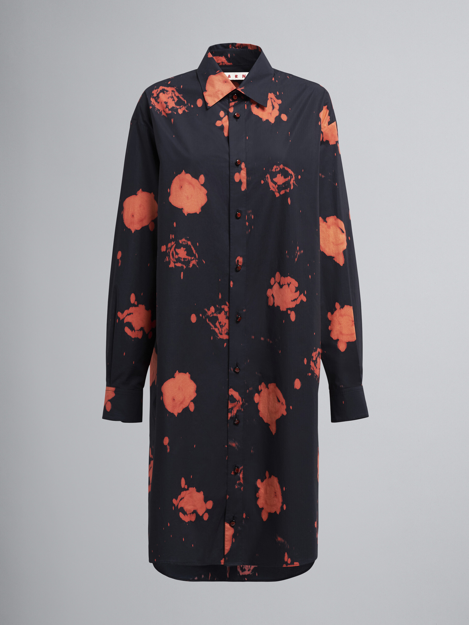 Vestido de popelina de algodón con estampado Faded Roses - Vestidos - Image 1